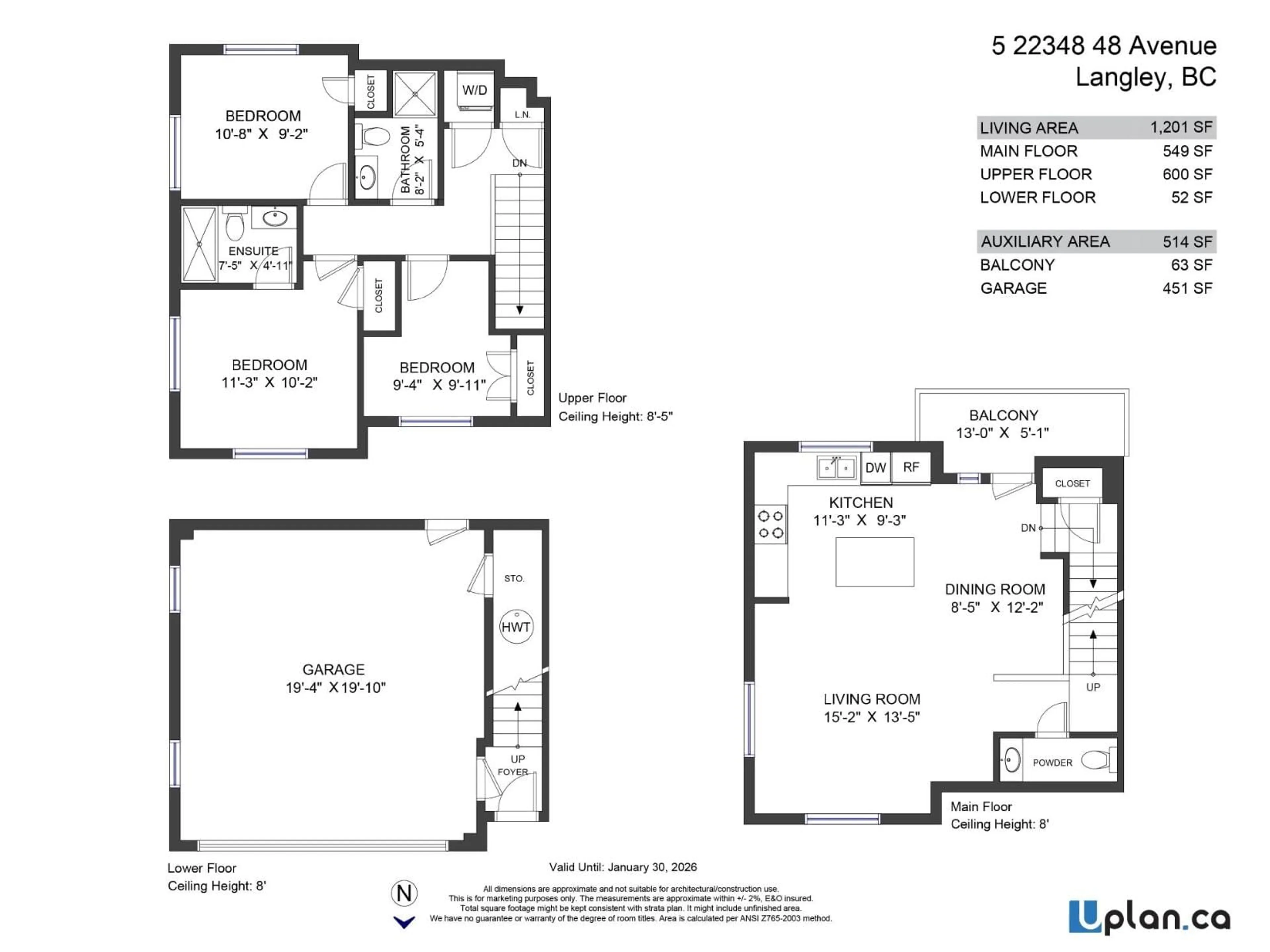 Floor plan for 6 - 22348 48, Langley British Columbia V3A3N5