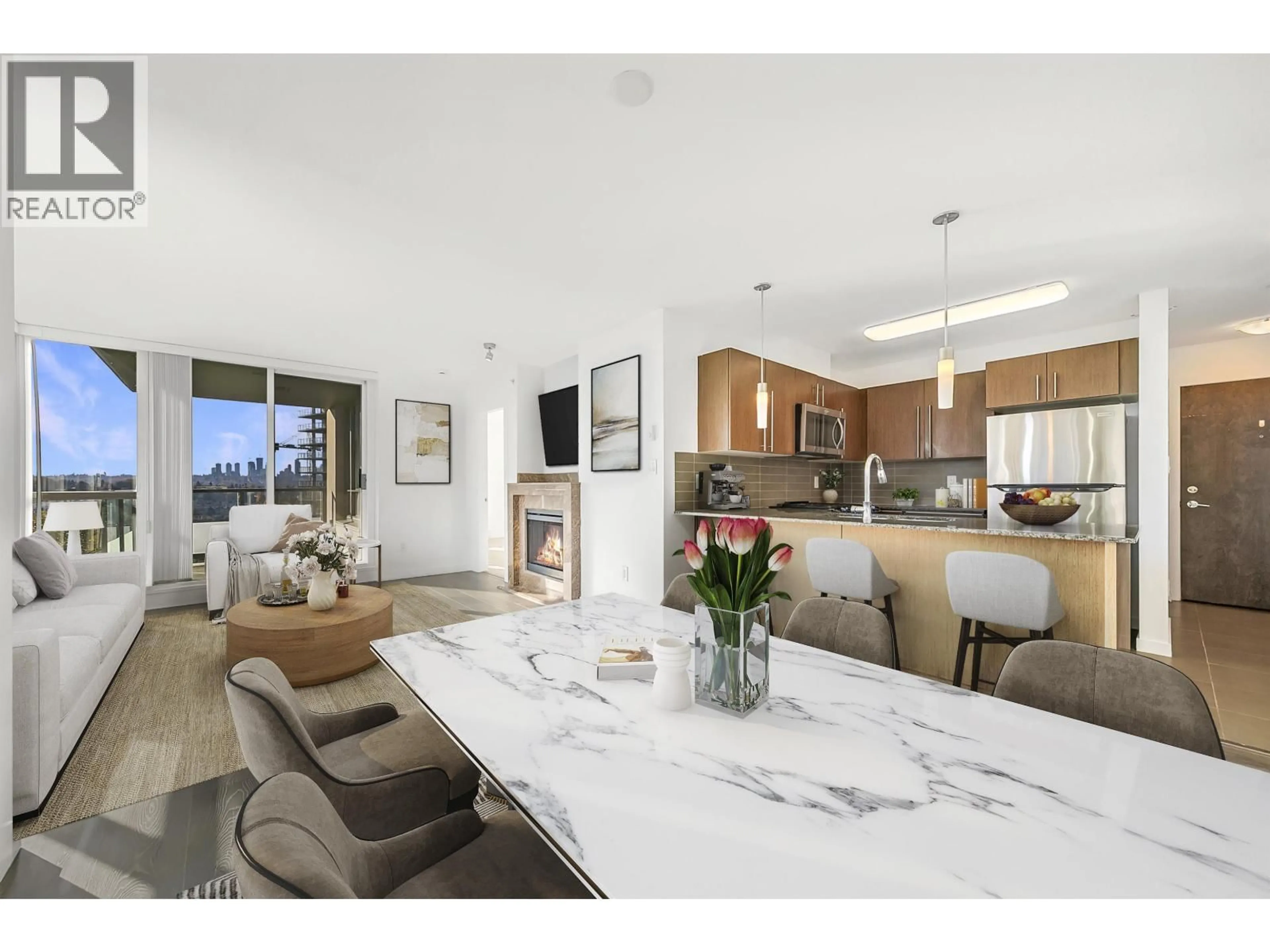 Open concept kitchen, ceramic/tile floor for 907 - 4888 BRENTWOOD DRIVE, Burnaby British Columbia V5C0C6