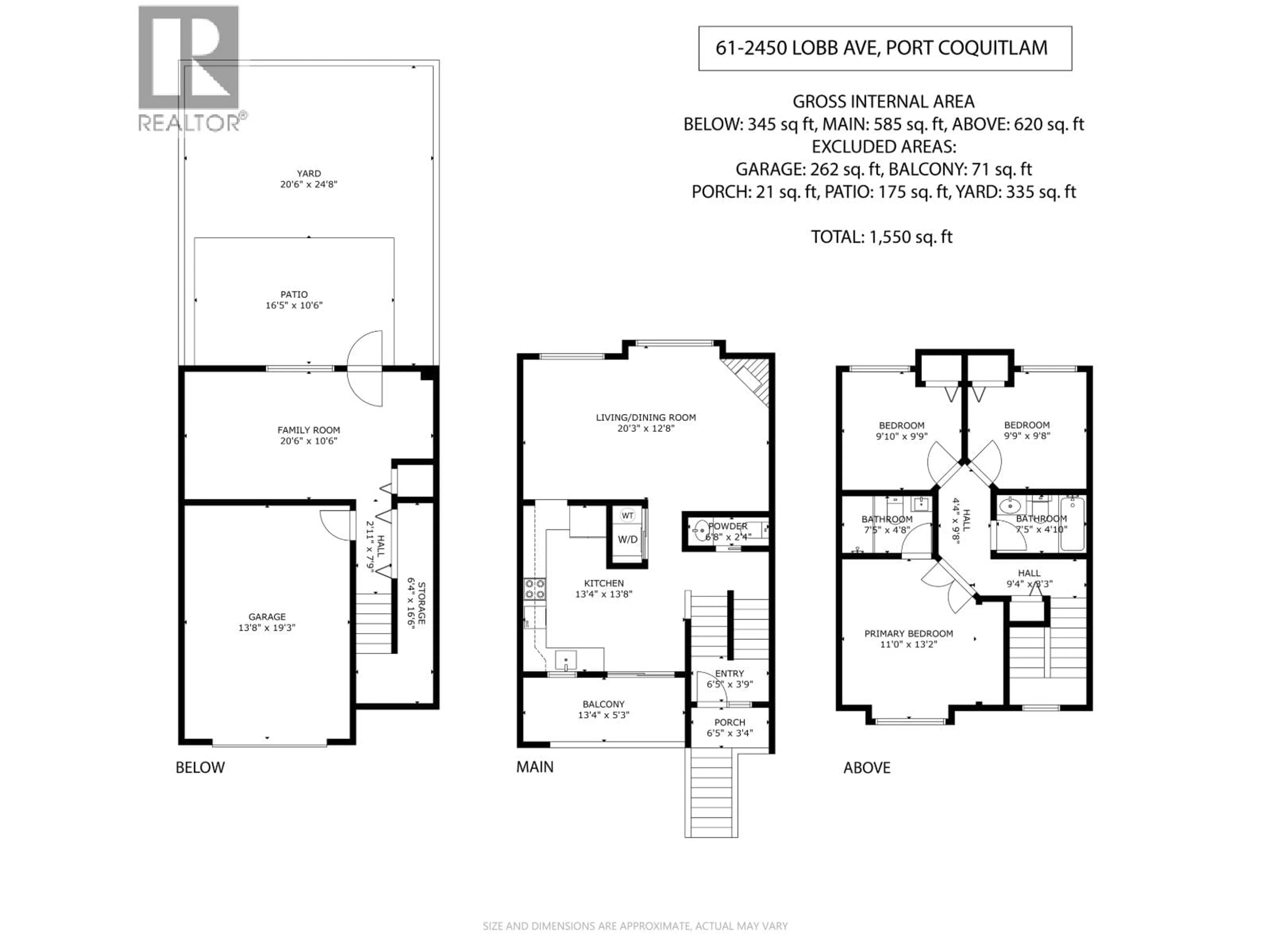 Floor plan for 61 - 2450 LOBB AVENUE, Port Coquitlam British Columbia V3C6G8