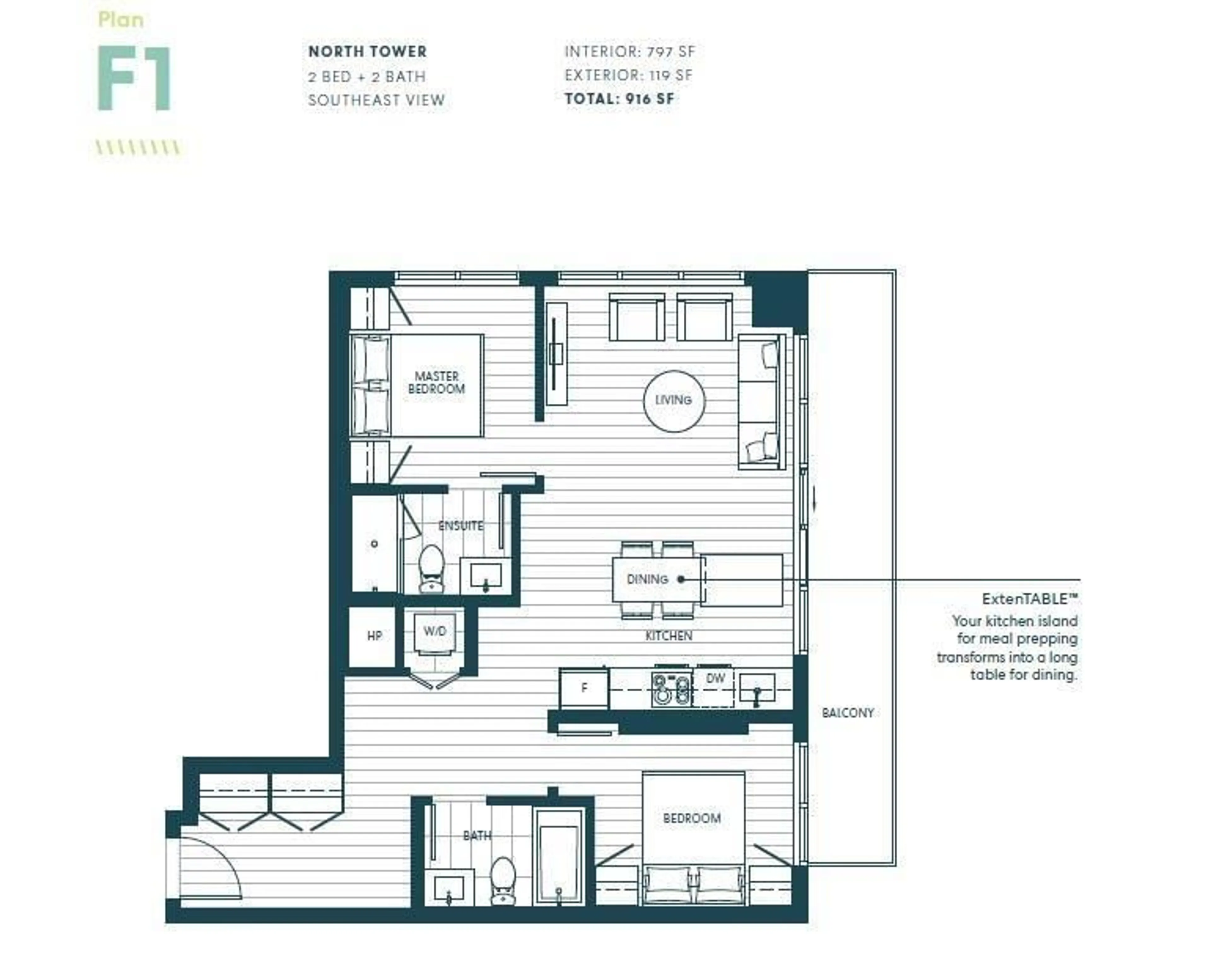 Floor plan for 2508 - 13428 105 AVENUE, Surrey British Columbia V3T0S6