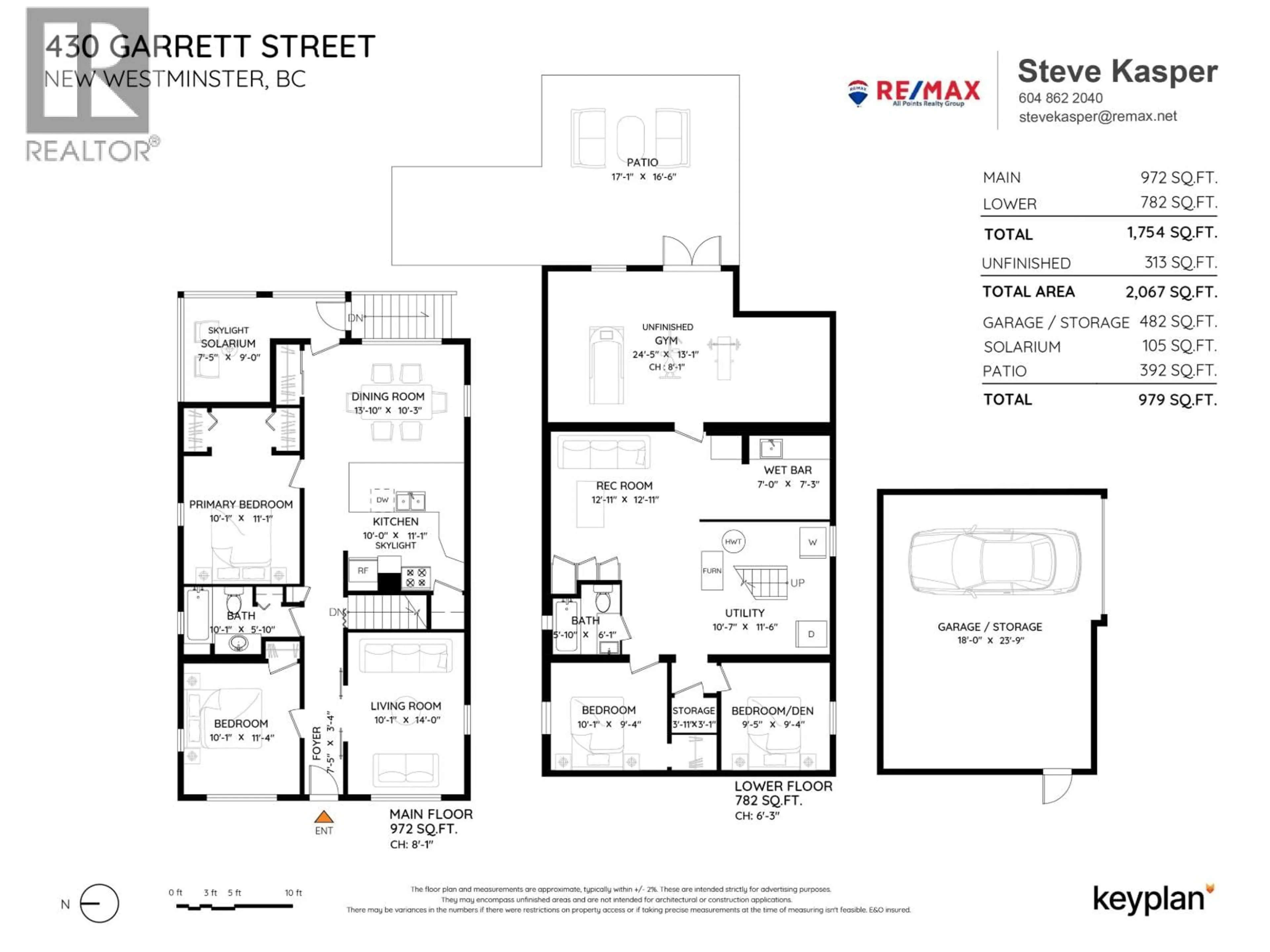Floor plan for 430 GARRETT STREET, New Westminster British Columbia V3L3S2
