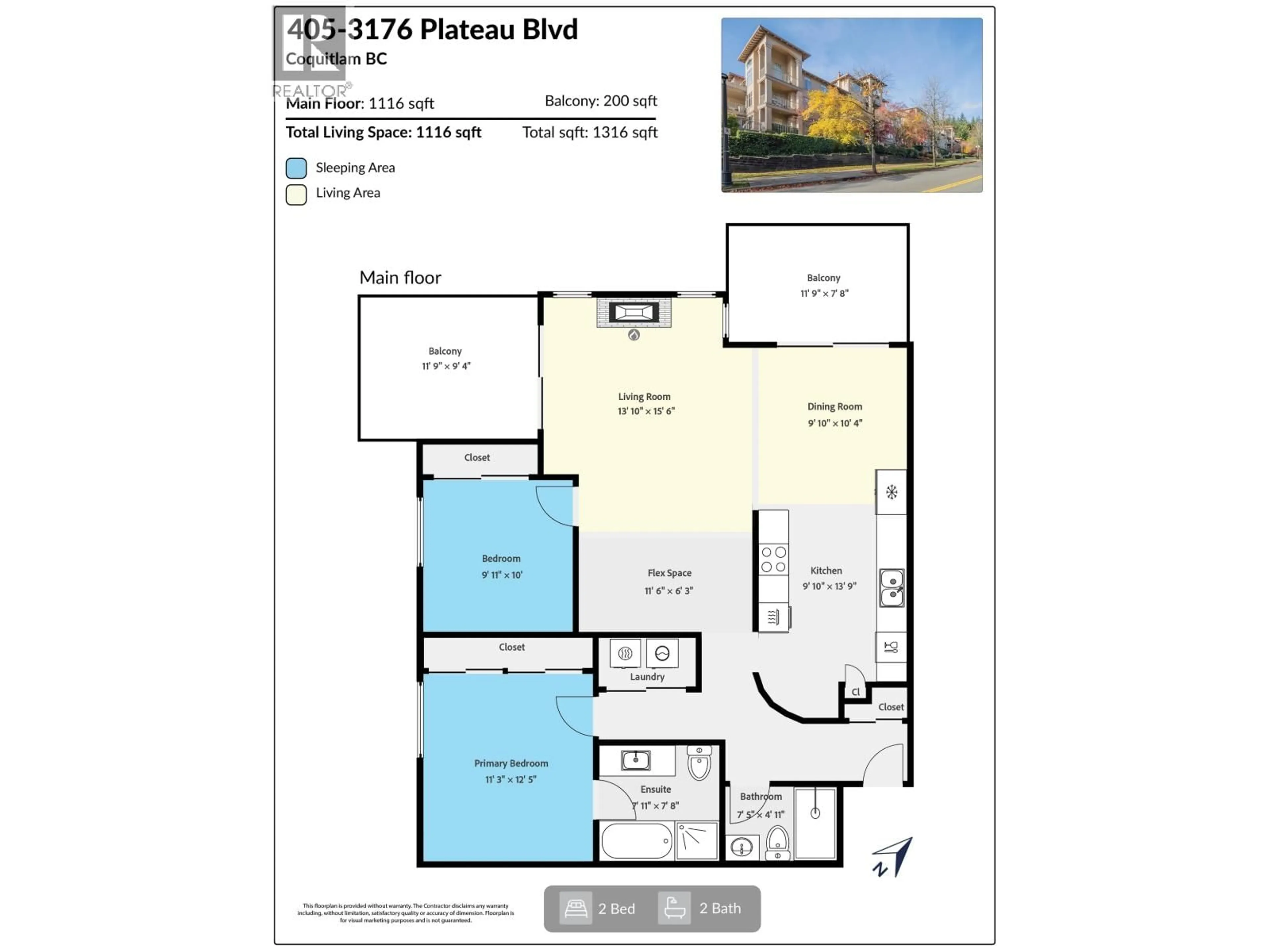 Floor plan for 405 - 3176 PLATEAU BOULEVARD, Coquitlam British Columbia V3E3J2