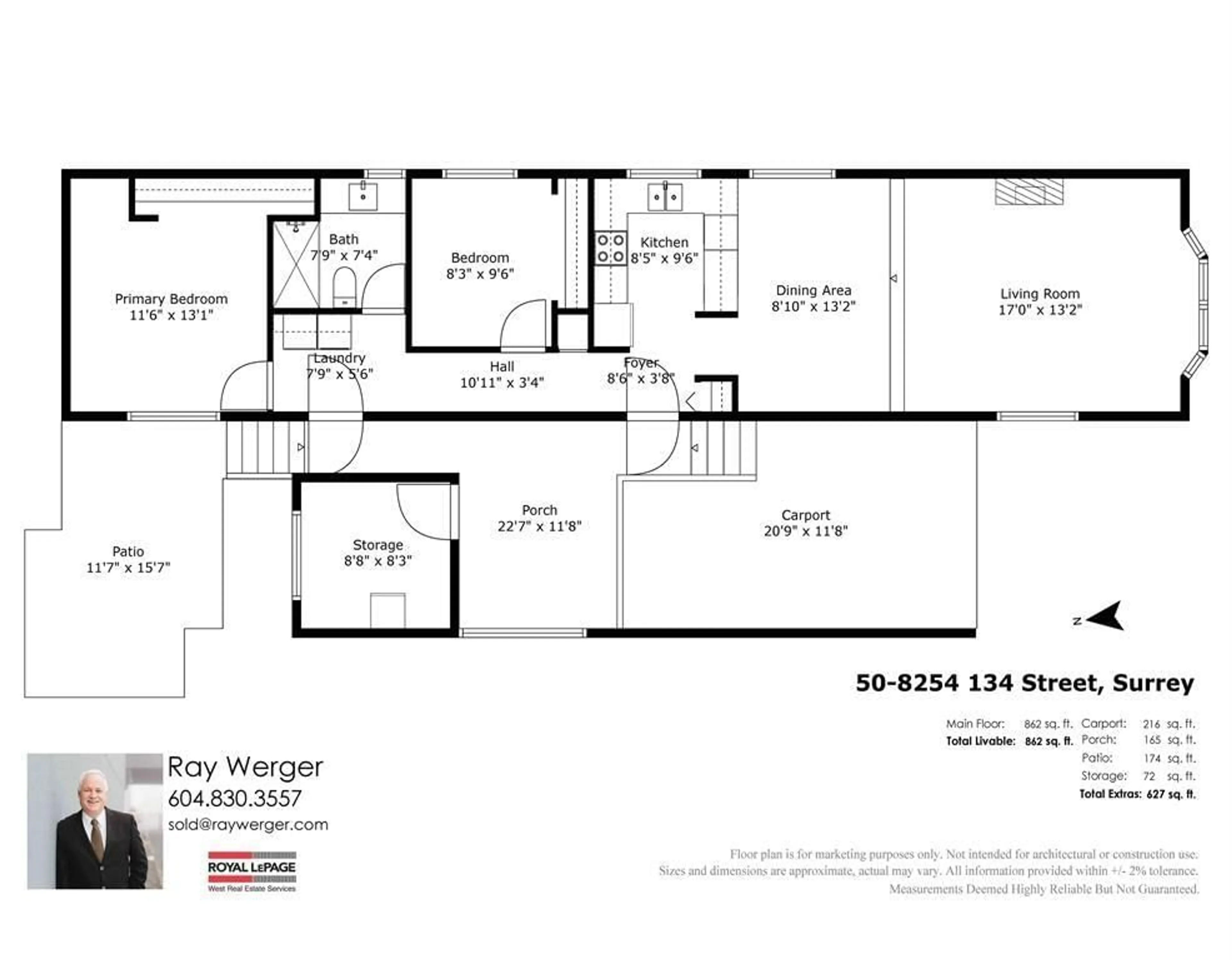 Floor plan for 50 - 8254 134, Surrey British Columbia V3W6M2