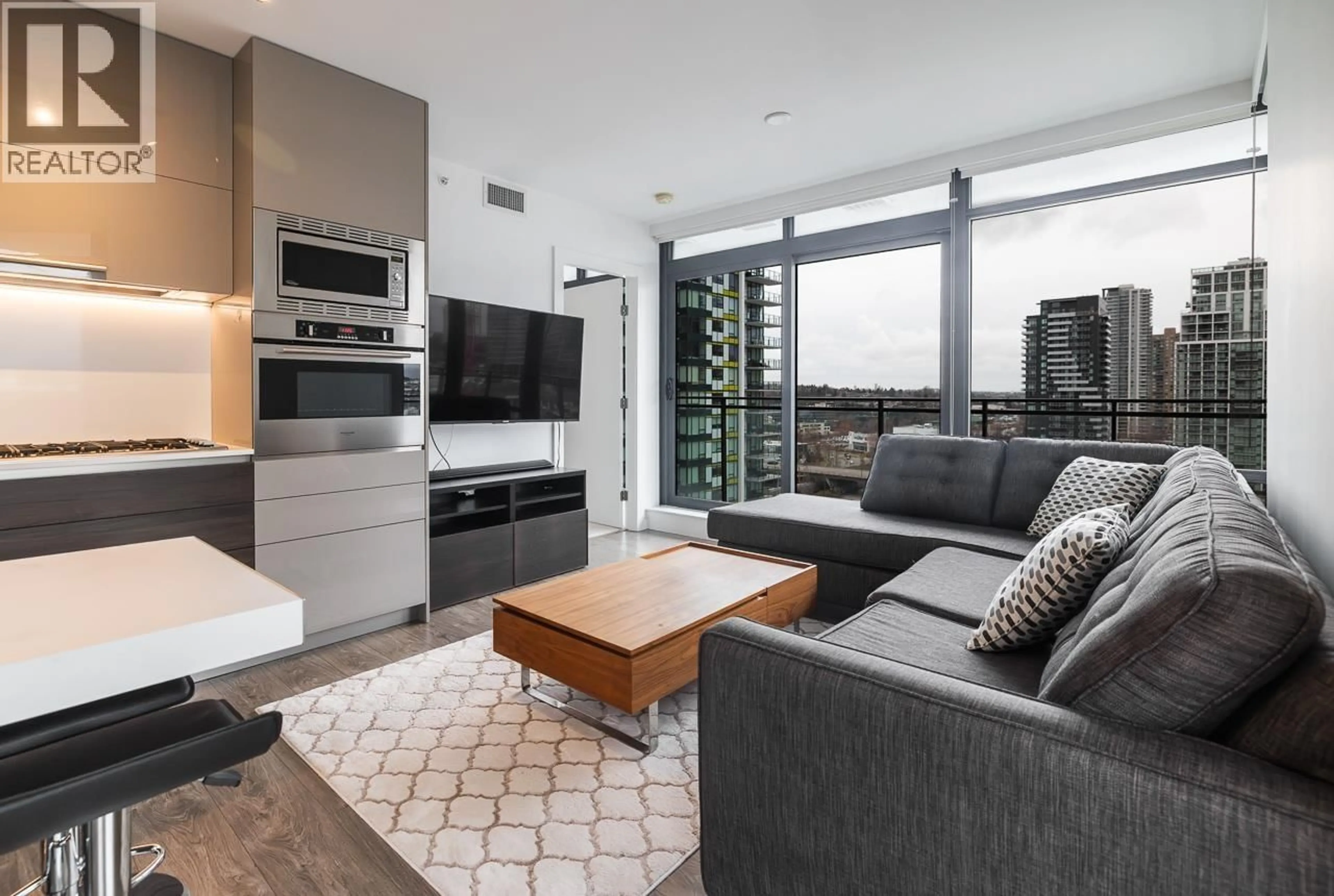 Living room with furniture, unknown for 1508 - 2378 ALPHA AVENUE, Burnaby British Columbia V5C0K2