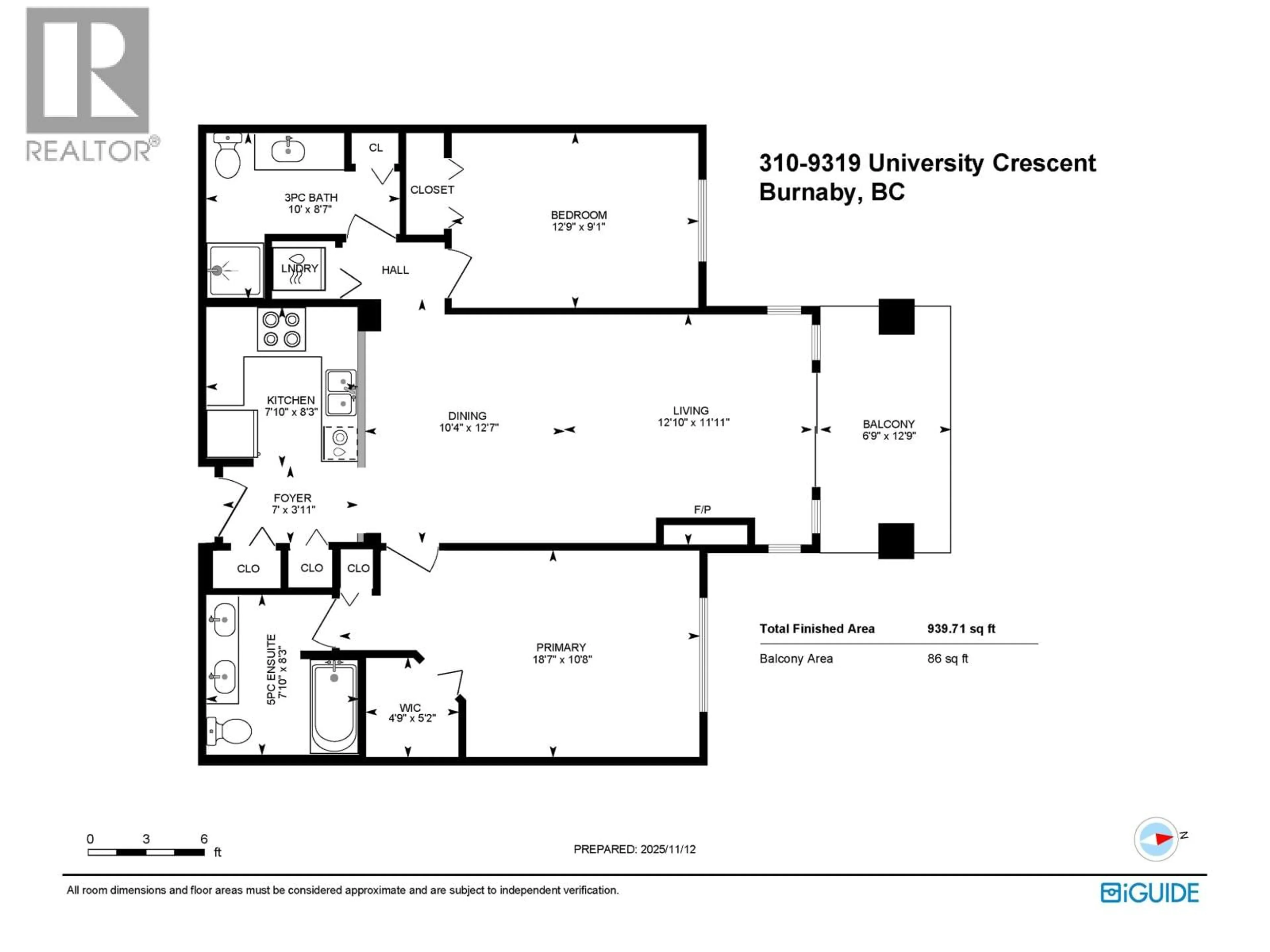 Floor plan for 310 - 9319 UNIVERSITY CRESCENT, Burnaby British Columbia V5A4Y5
