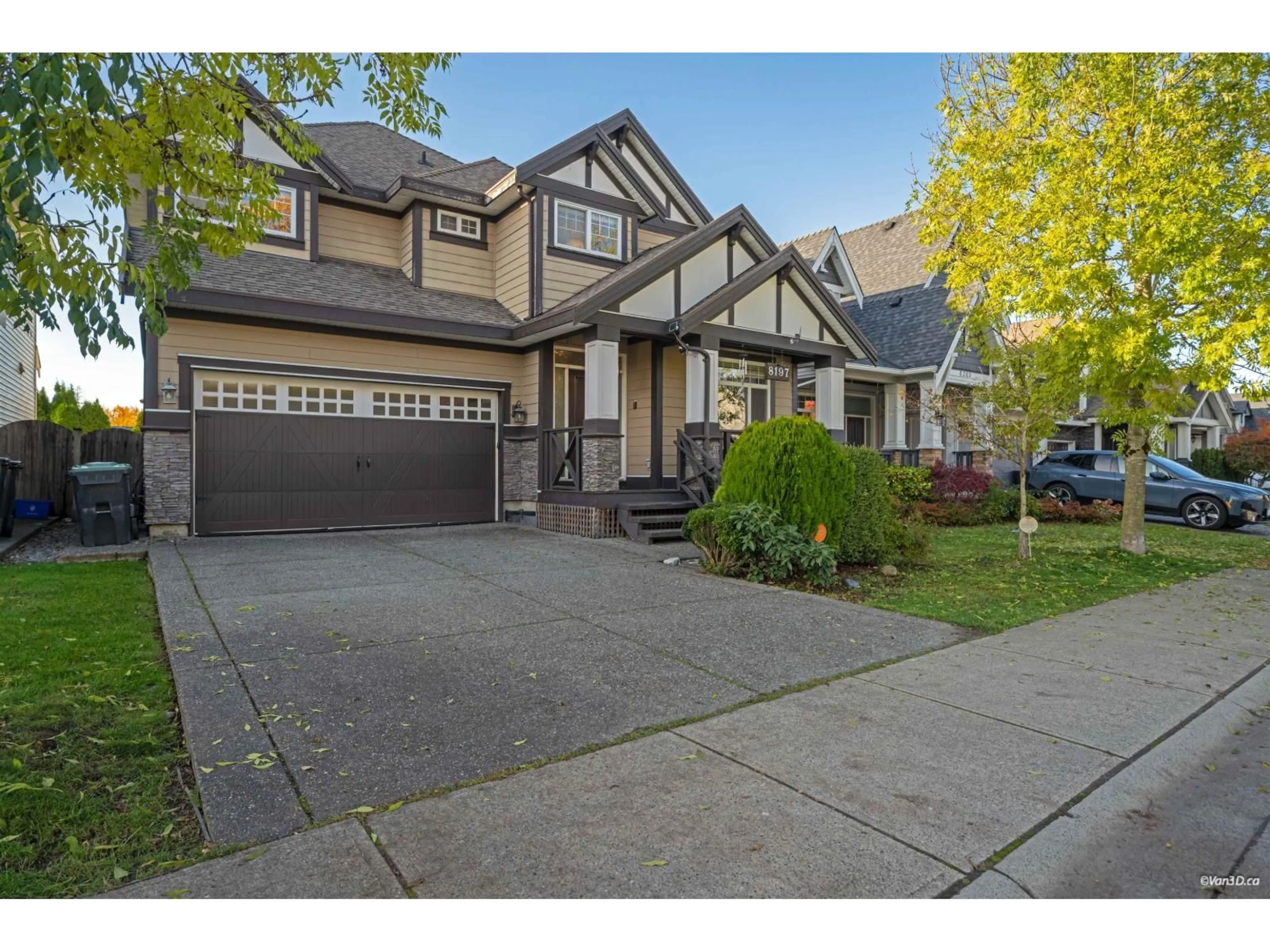 Home with vinyl exterior material, street for 8197 211, Langley British Columbia V2Y0E4