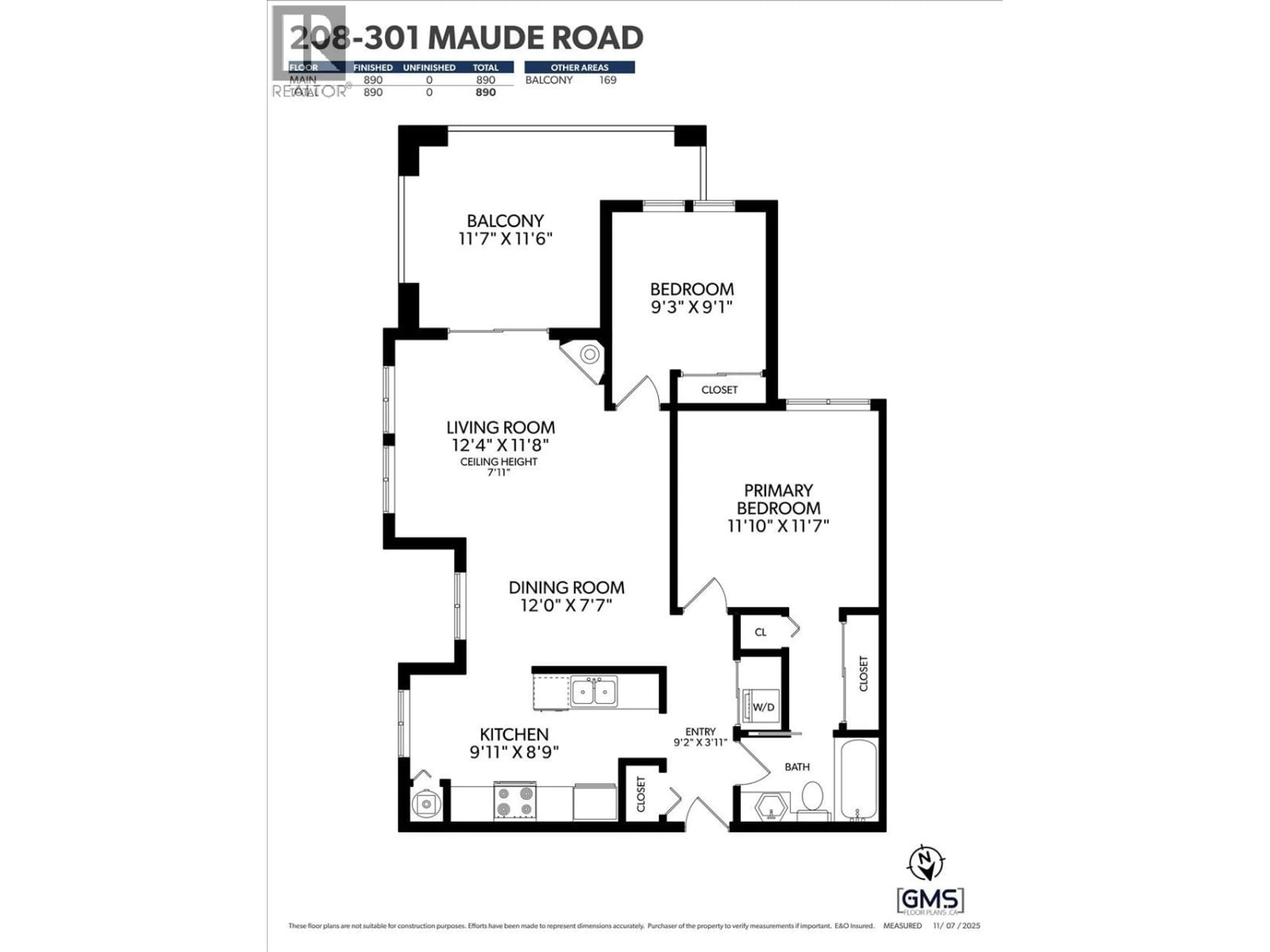 Floor plan for 208 - 301 MAUDE ROAD, Port Moody British Columbia V3H5B1