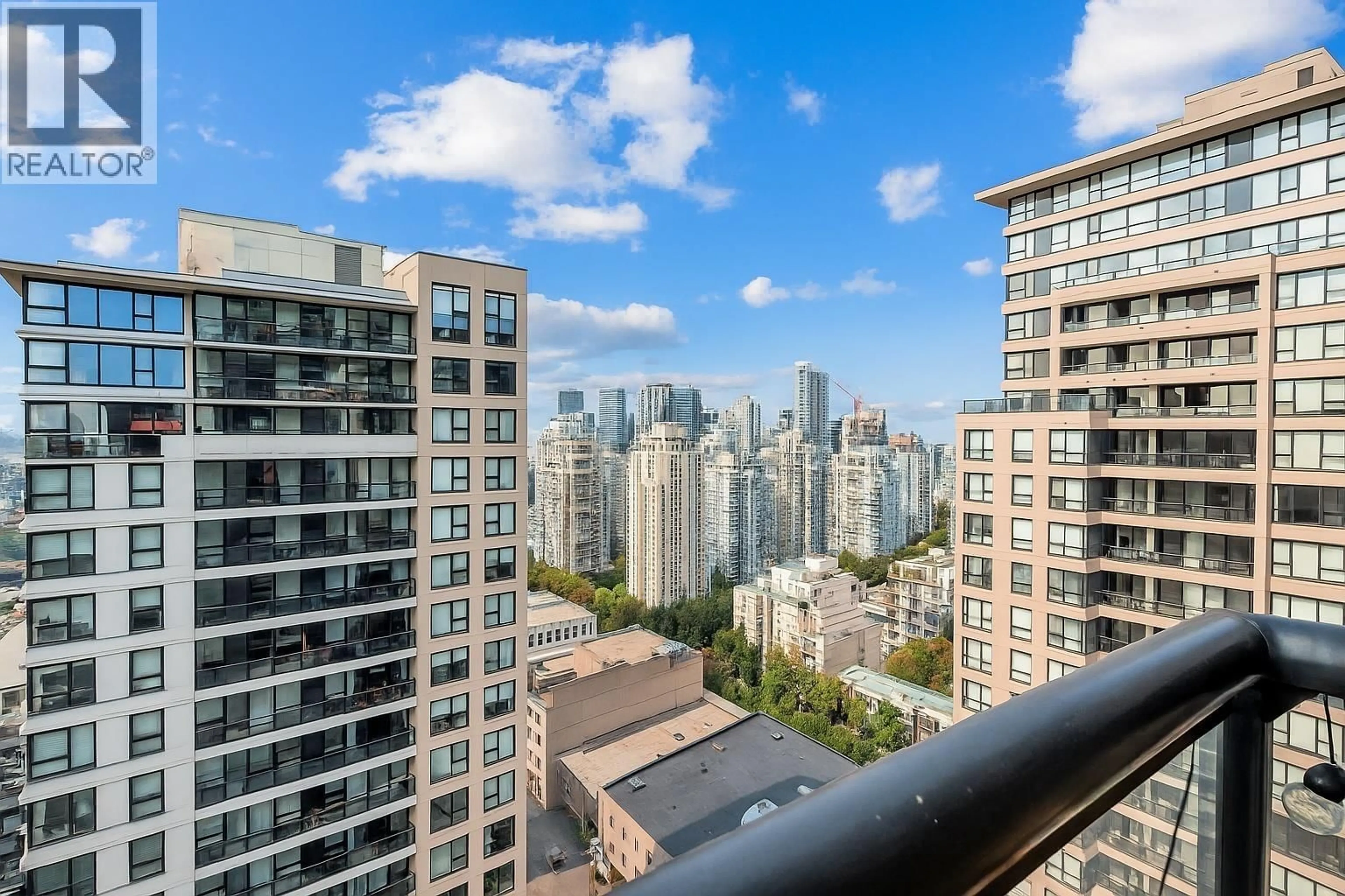 Balcony in the apartment, city buildings view from balcony for 2704 - 909 MAINLAND STREET, Vancouver British Columbia V6B1S3