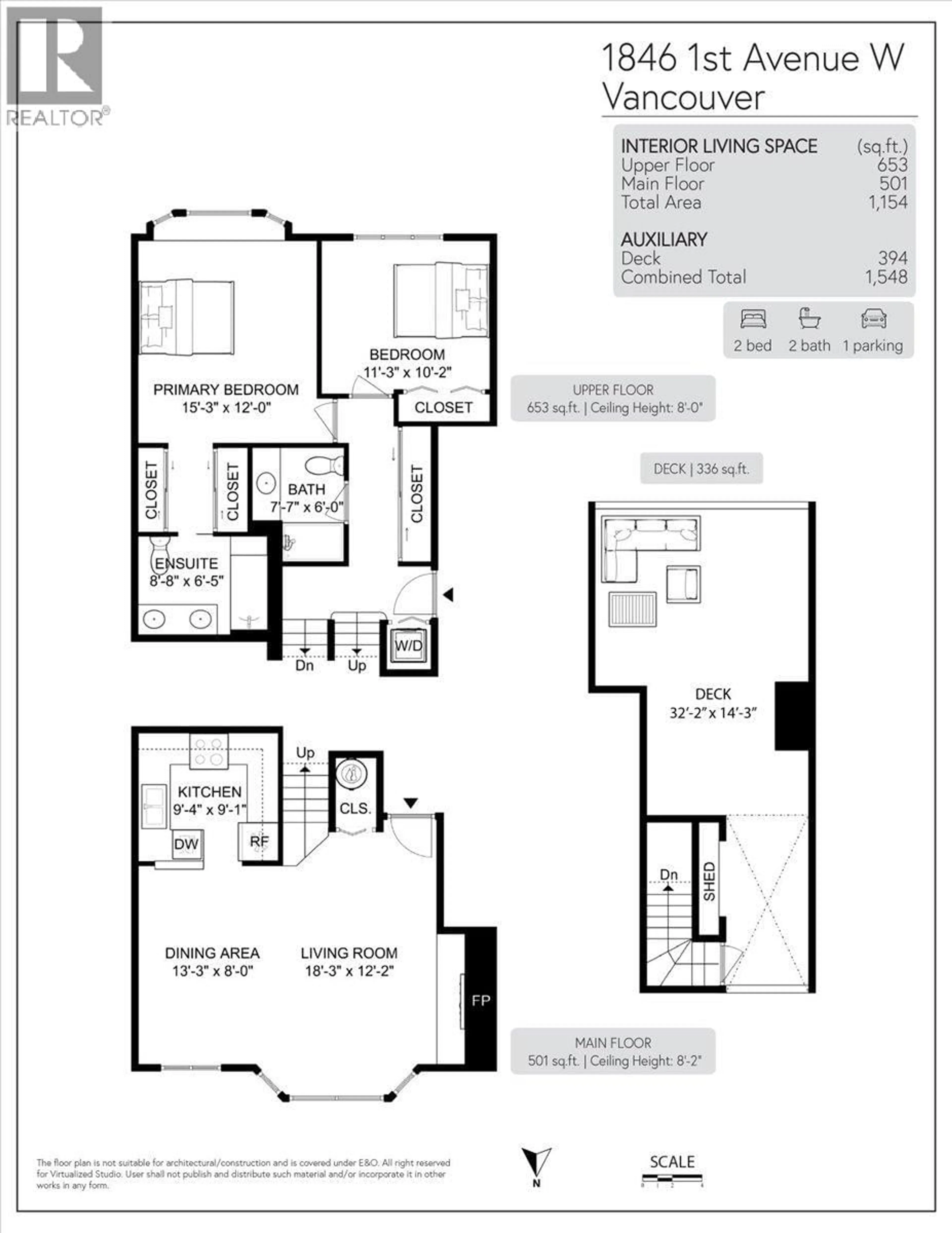 Floor plan for 1846 1ST AVENUE, Vancouver British Columbia V6J1G5