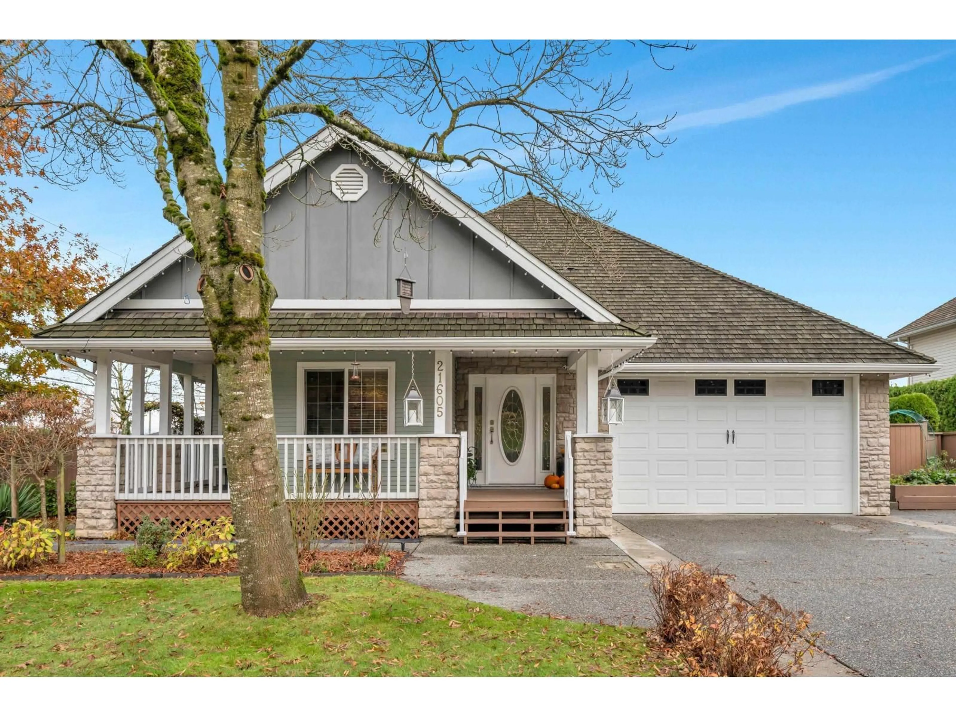 Home with vinyl exterior material, street for 21605 47A, Langley British Columbia V3A8S2