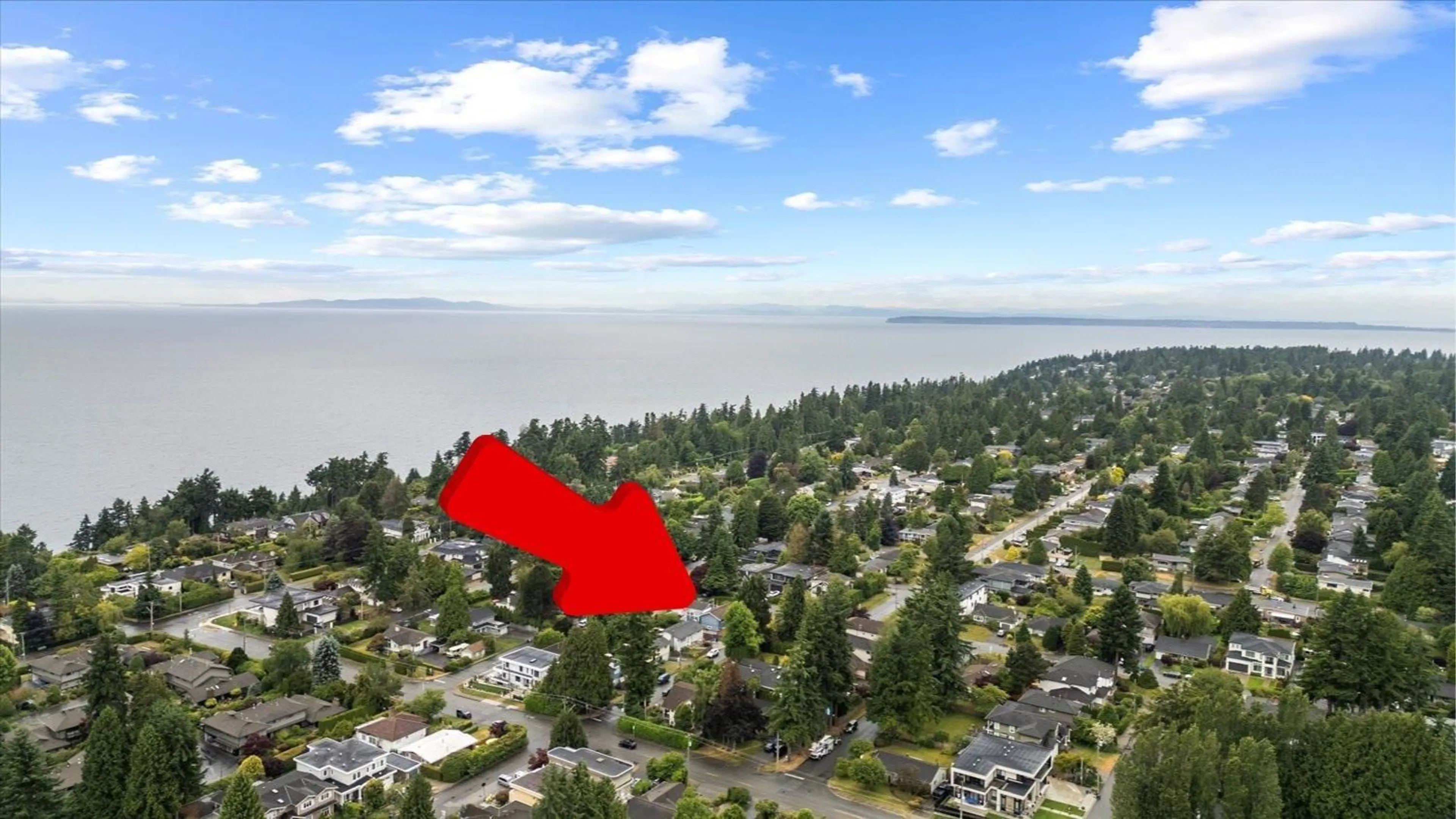 A pic from outside/outdoor area/front of a property/back of a property/a pic from drone, water/lake/river/ocean view for 13950 BLACKBURN, White Rock British Columbia V4B2Z5