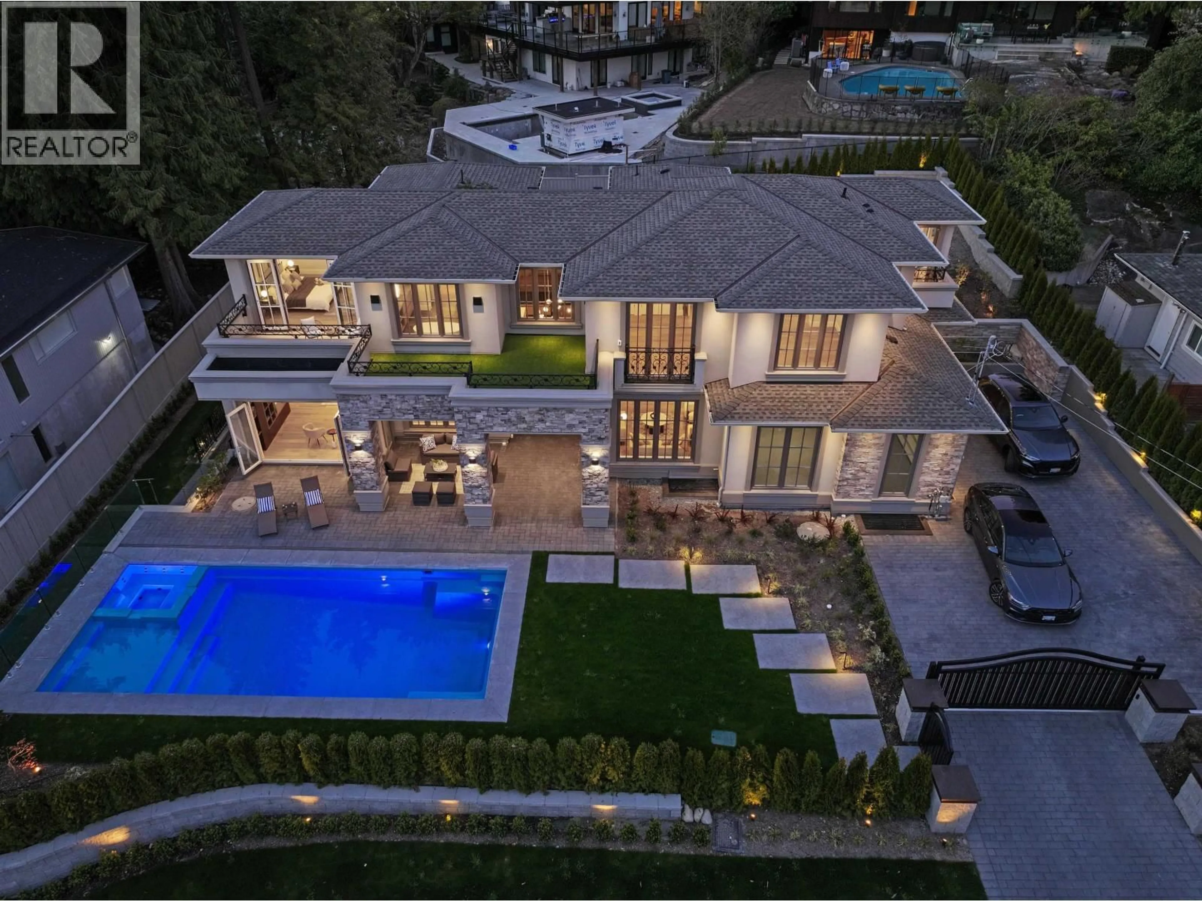 A pic from outside/outdoor area/front of a property/back of a property/a pic from drone, street for 4141 BURKEHILL ROAD, West Vancouver British Columbia V7V3M6