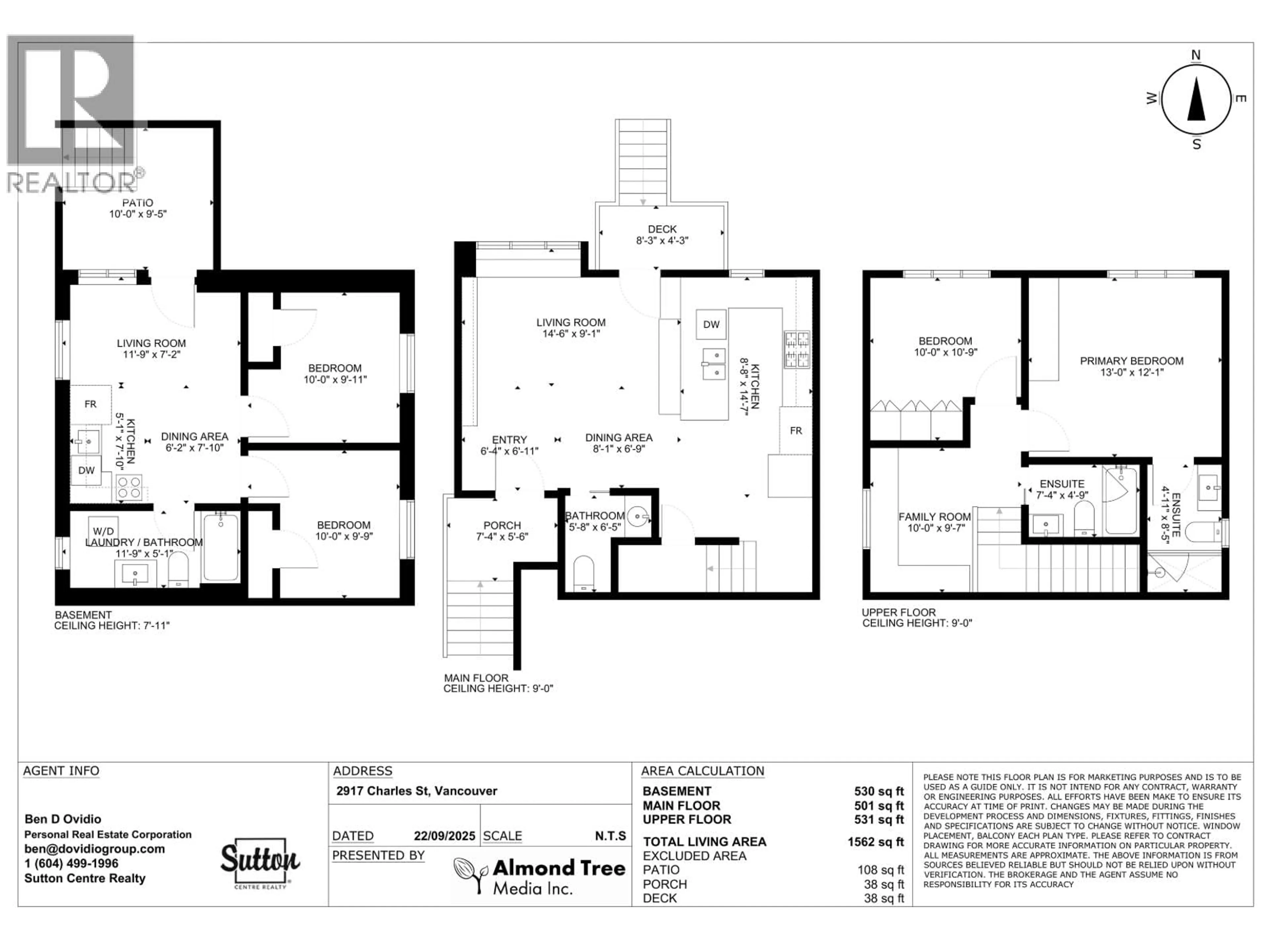 Floor plan for 2917 CHARLES STREET, Vancouver British Columbia V5K3B1