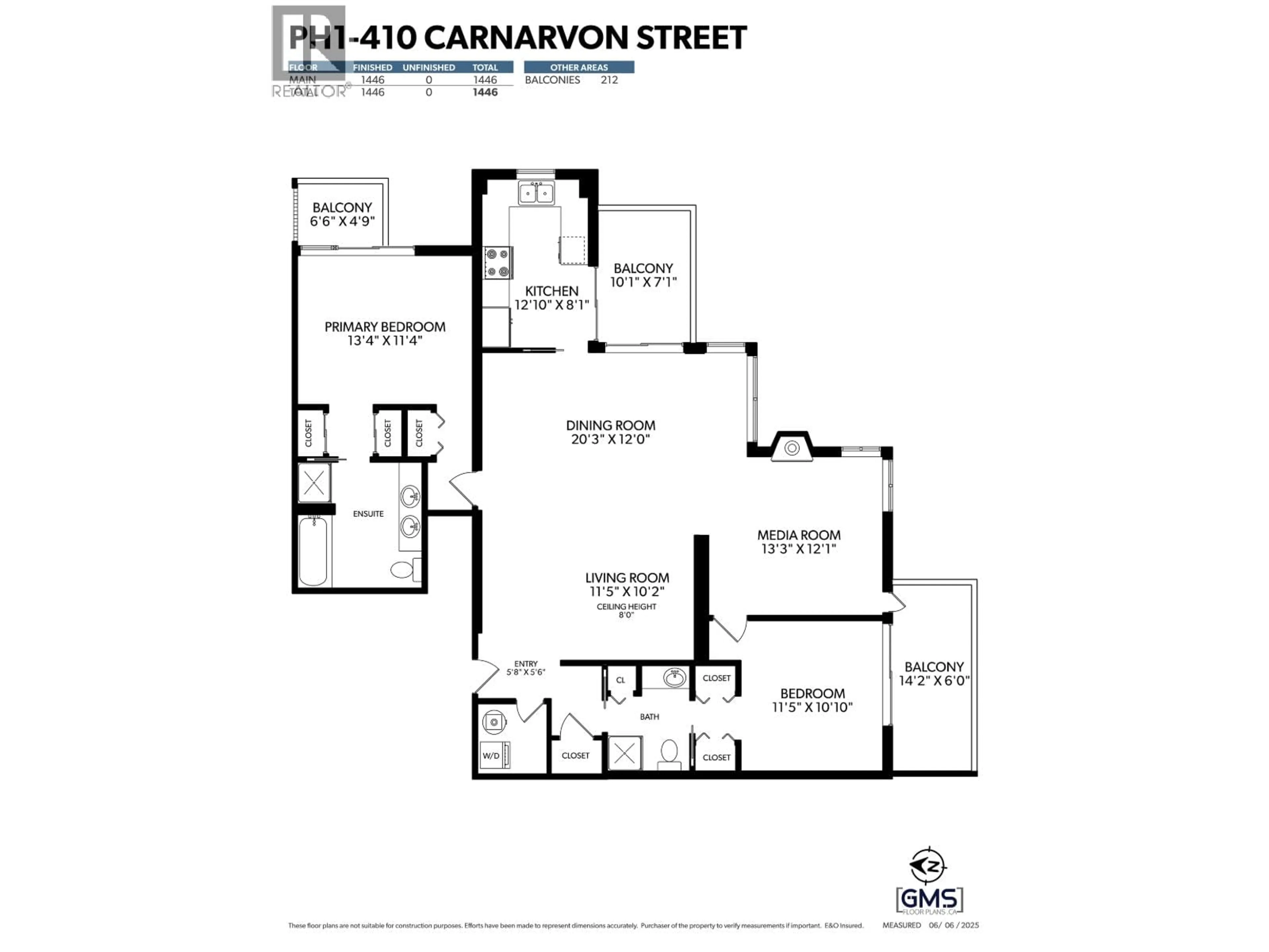 Floor plan for PH1 - 410 CARNARVON STREET, New Westminster British Columbia V3L5N9