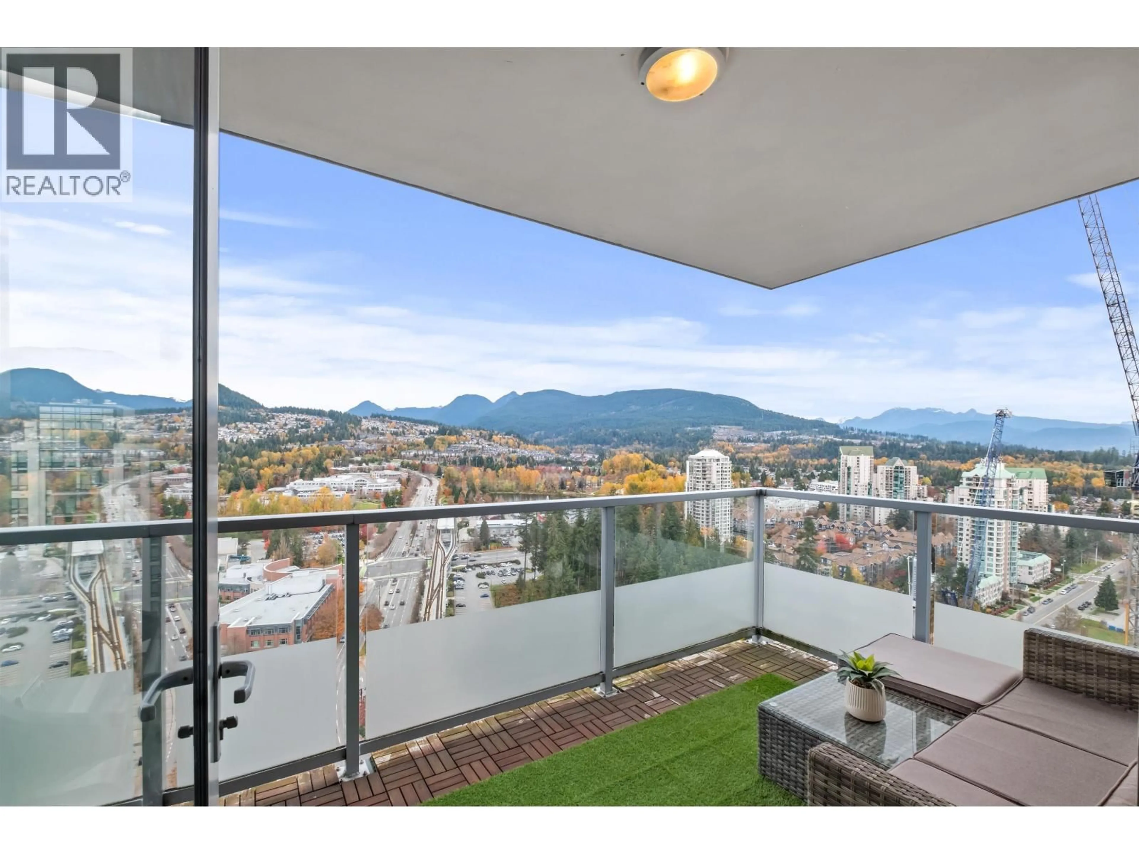 Balcony in the apartment, mountain view for 3207 - 1188 PINETREE WAY, Coquitlam British Columbia V3B0K9