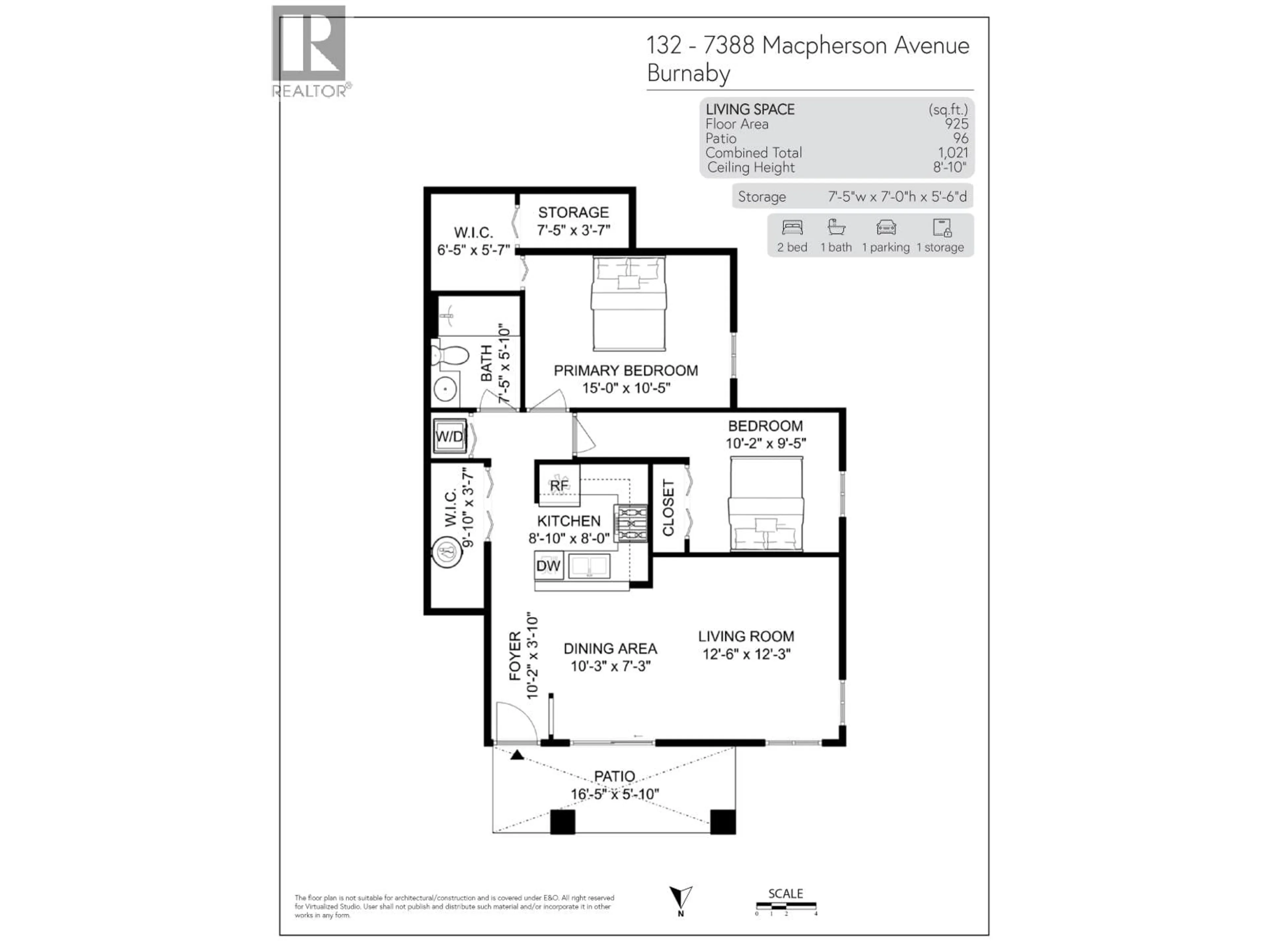 Floor plan for 132 - 7388 MACPHERSON AVENUE, Burnaby British Columbia V5J0A1