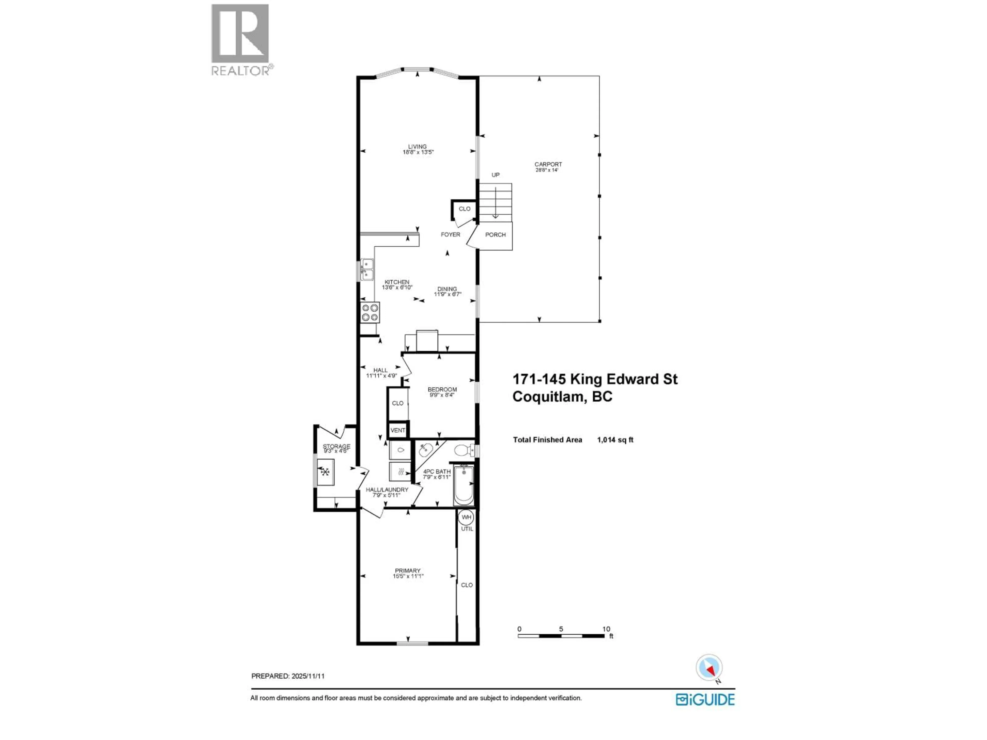 Floor plan for 171 - 145 KING EDWARD STREET, Coquitlam British Columbia V3K6M6