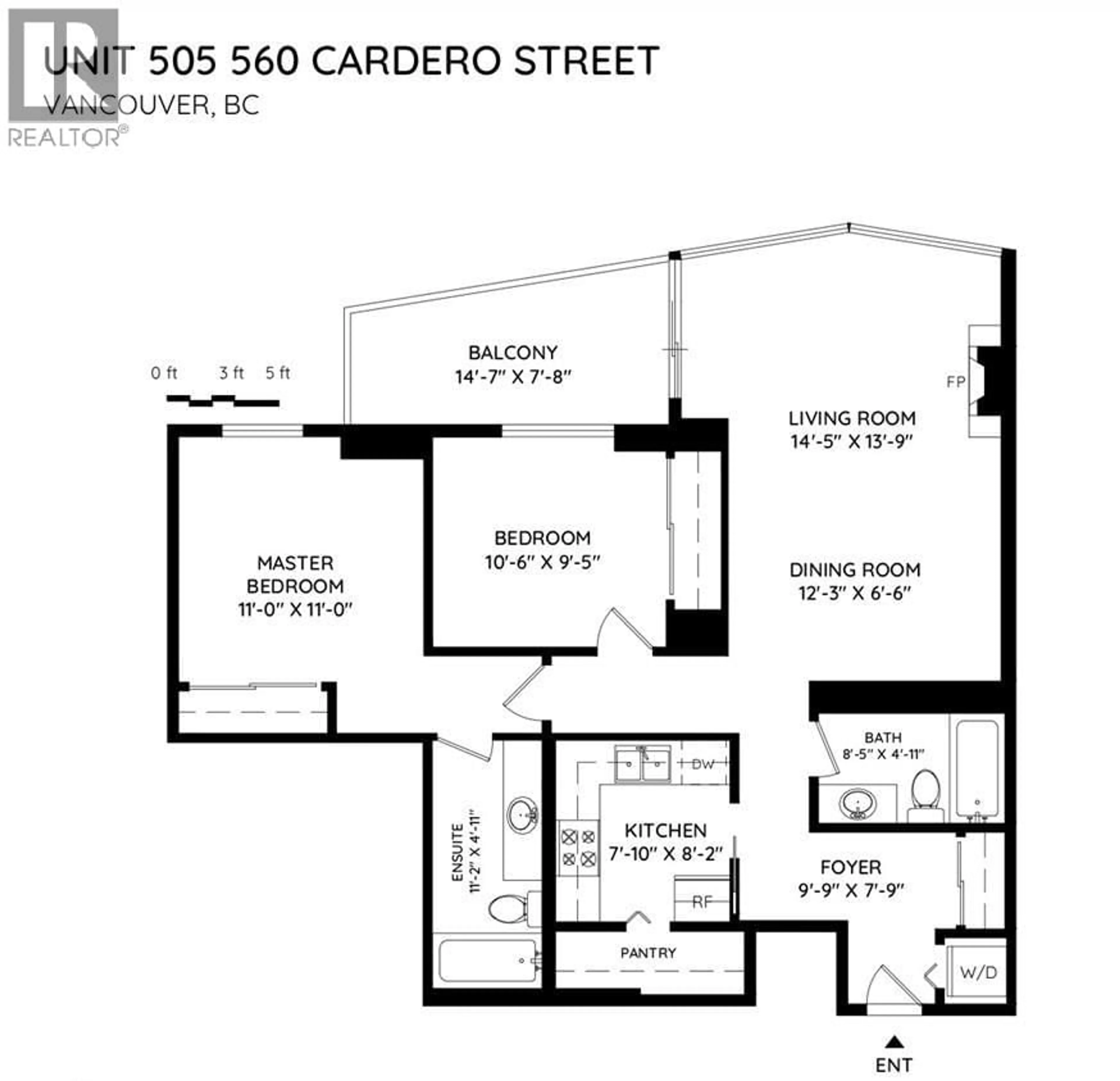 Floor plan for 505 - 560 CARDERO STREET, Vancouver British Columbia V6G3E9
