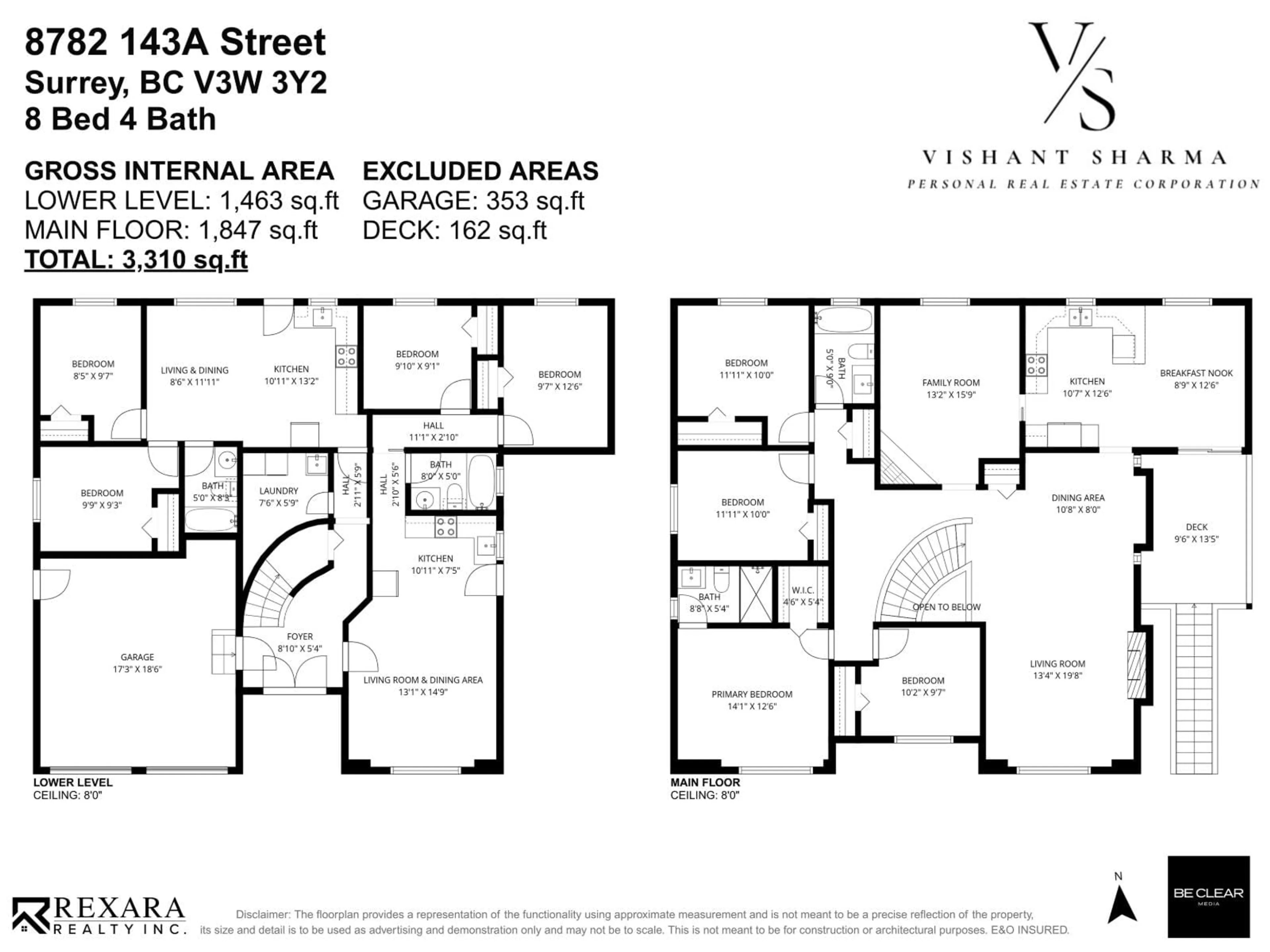 Floor plan for 8782 143A, Surrey British Columbia V3W3Y2