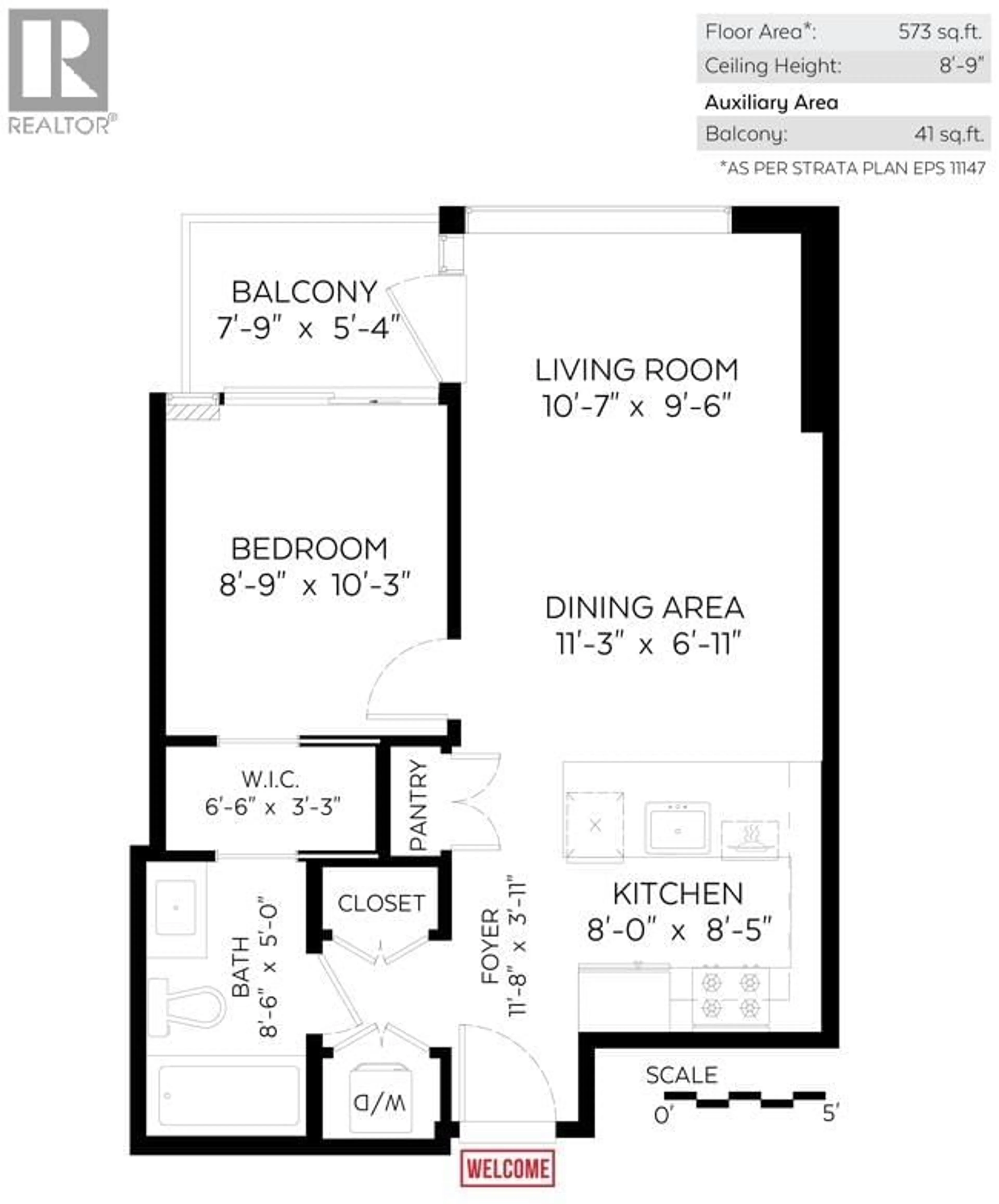 Floor plan for 1004 - 135 13TH STREET, North Vancouver British Columbia V7L0J8
