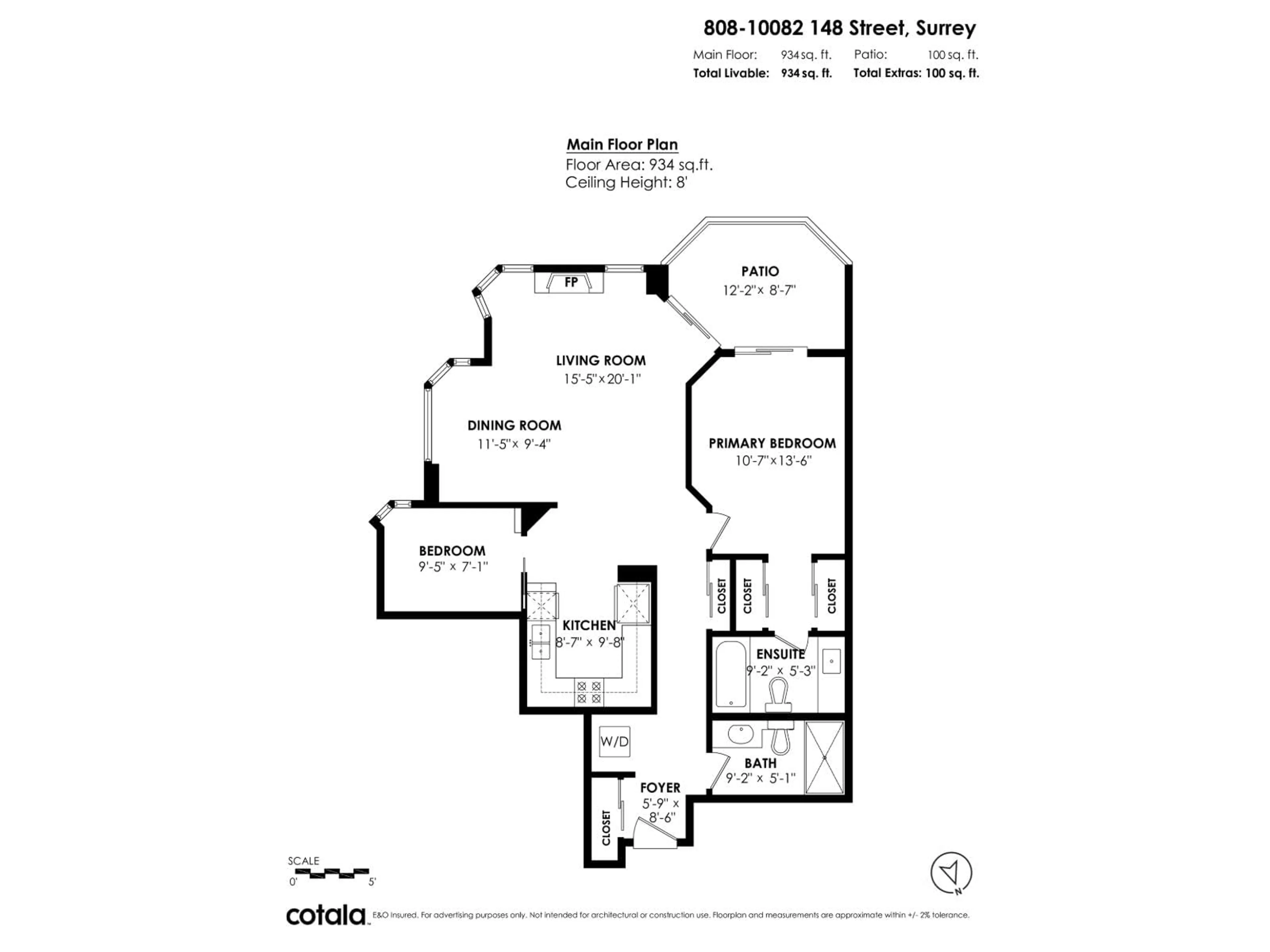 Floor plan for 808 - 10082 148, Surrey British Columbia V3R0S3