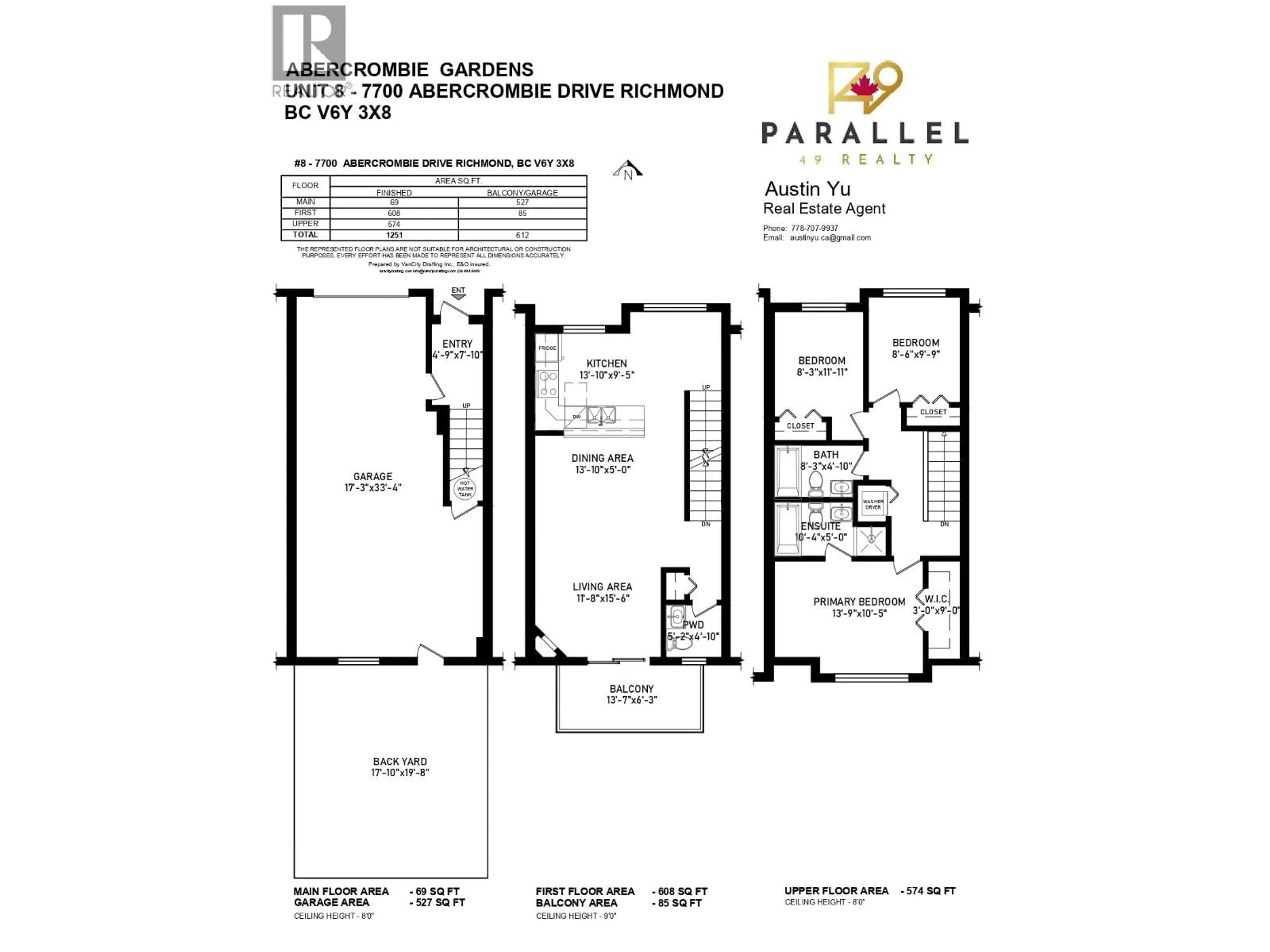 Floor plan for 8 - 7700 ABERCROMBIE DRIVE, Richmond British Columbia V6Y3X8