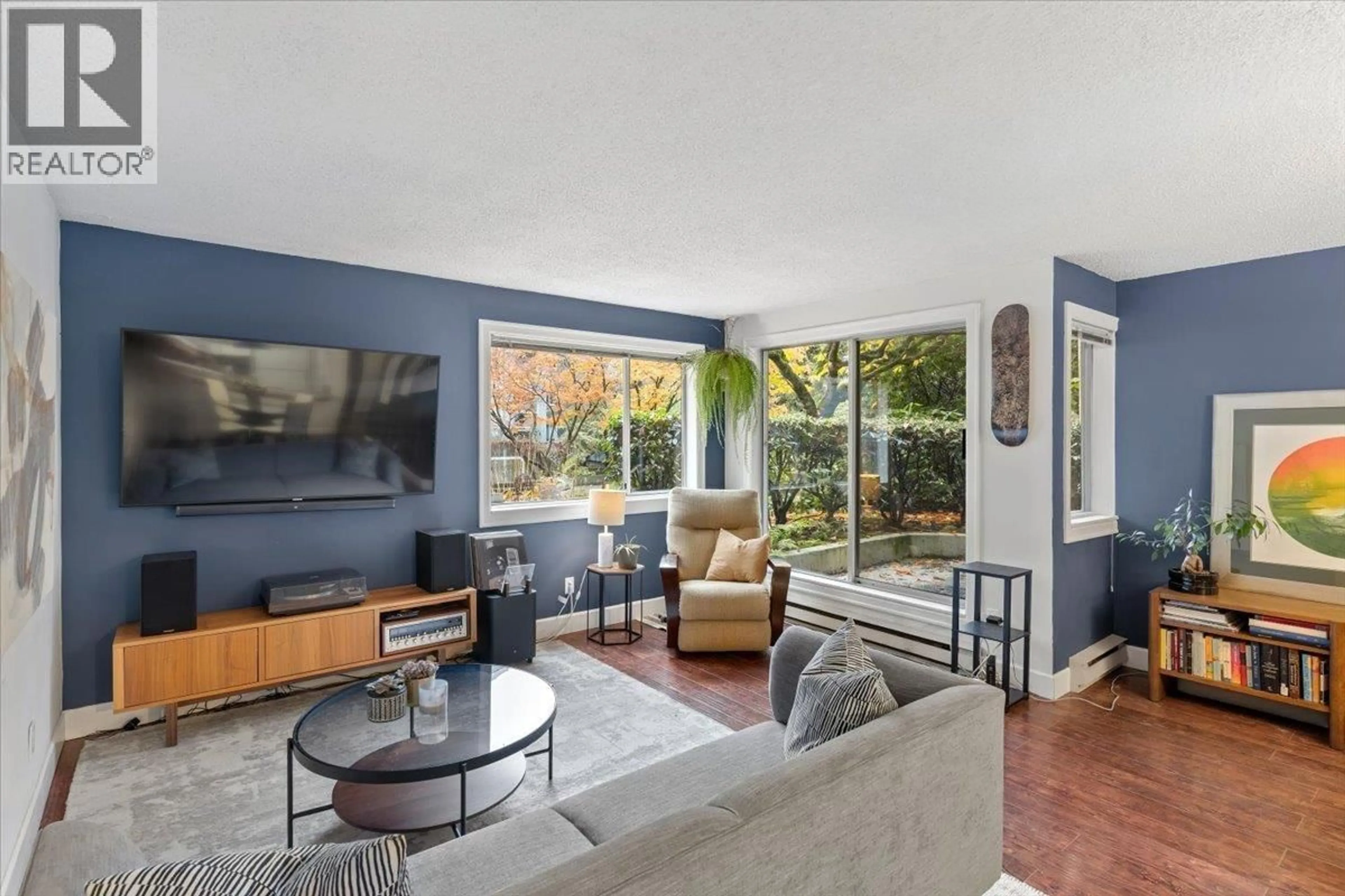 Living room with furniture, unknown for 104 - 1550 MARINER WALK, Vancouver British Columbia V6J4X9