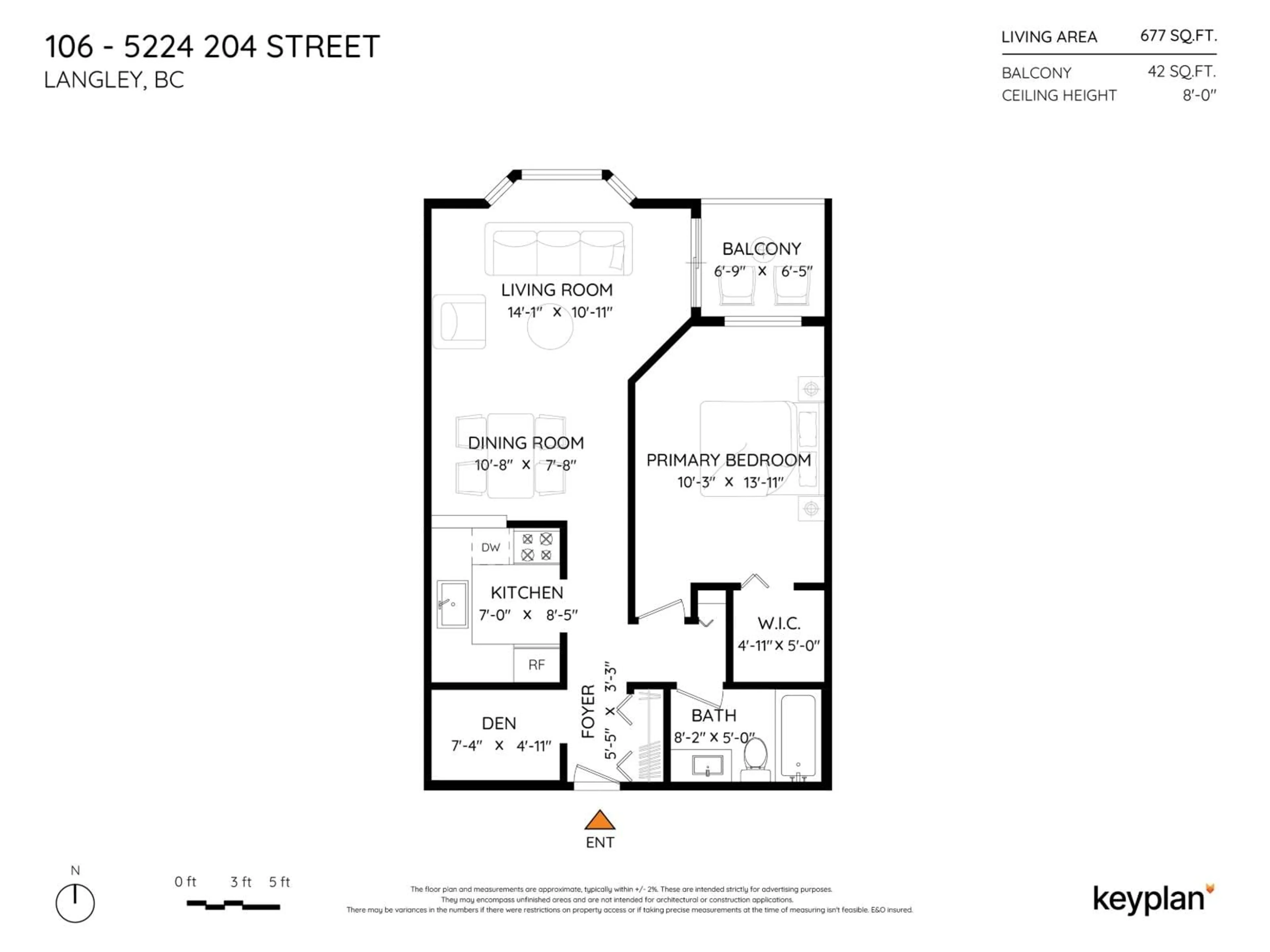 Floor plan for 106 - 5224 204, Langley British Columbia V3A1Z1