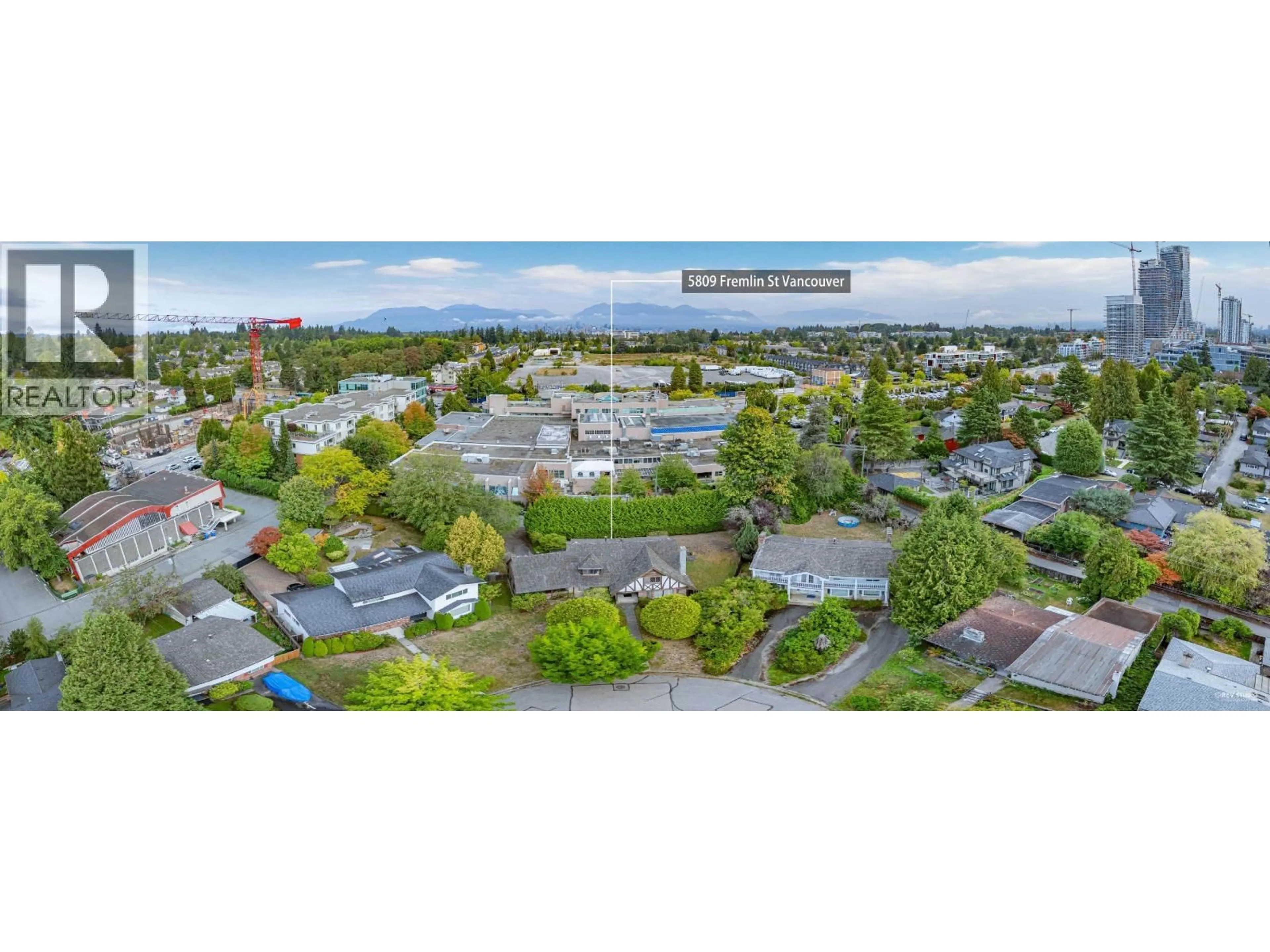 A pic from outside/outdoor area/front of a property/back of a property/a pic from drone, street for 5809 FREMLIN STREET, Vancouver British Columbia V5Z3W6