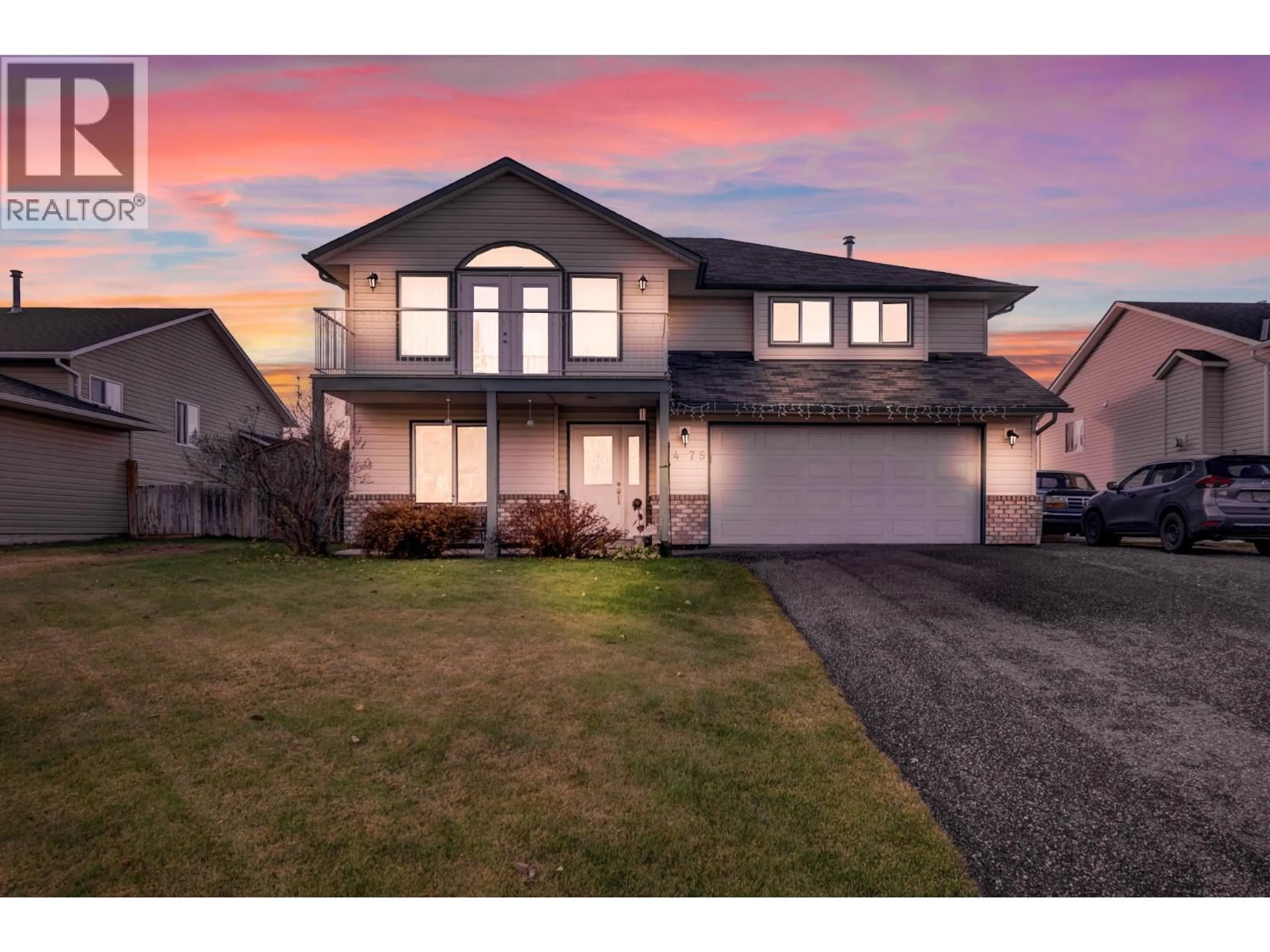 Home with vinyl exterior material, street for 6475 BOSCHMAN PLACE, Prince George British Columbia V2K5A5