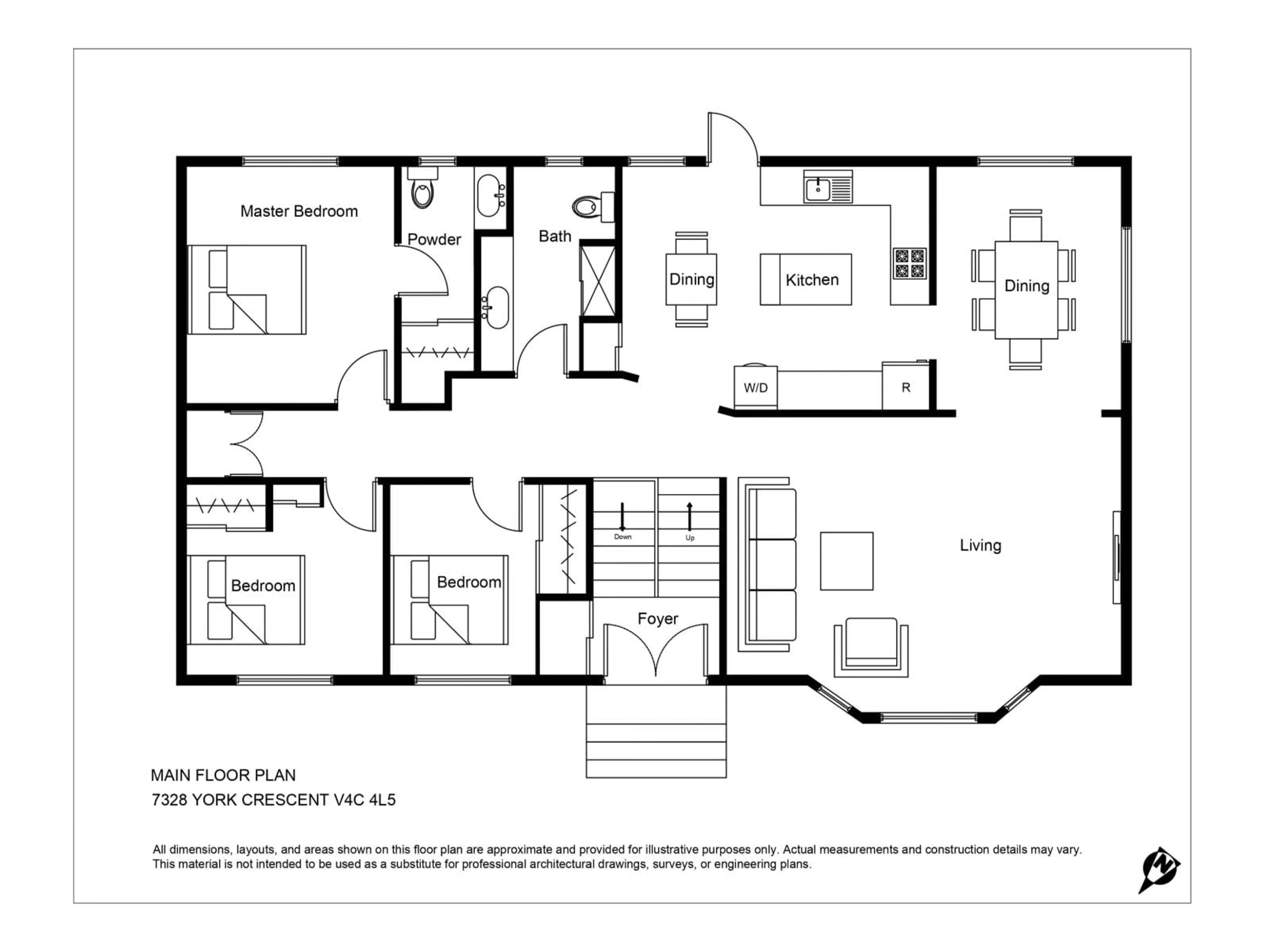 Floor plan for 7328 YORK, Delta British Columbia V4C4L5
