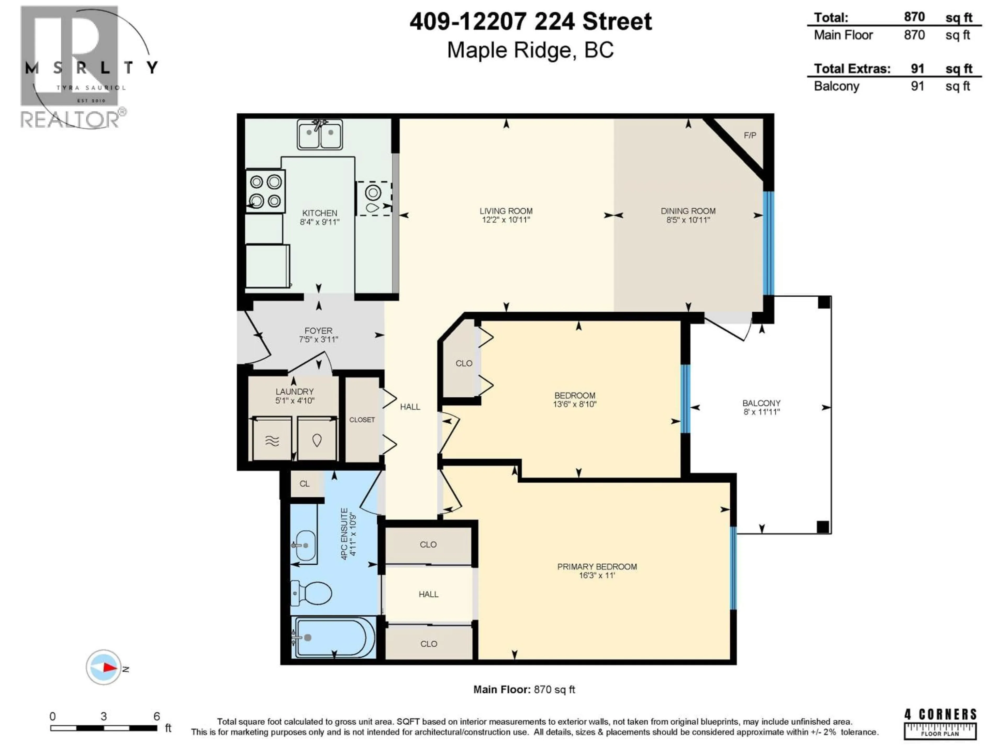 Floor plan for 409 - 12207 224 STREET, Maple Ridge British Columbia V2X6B9