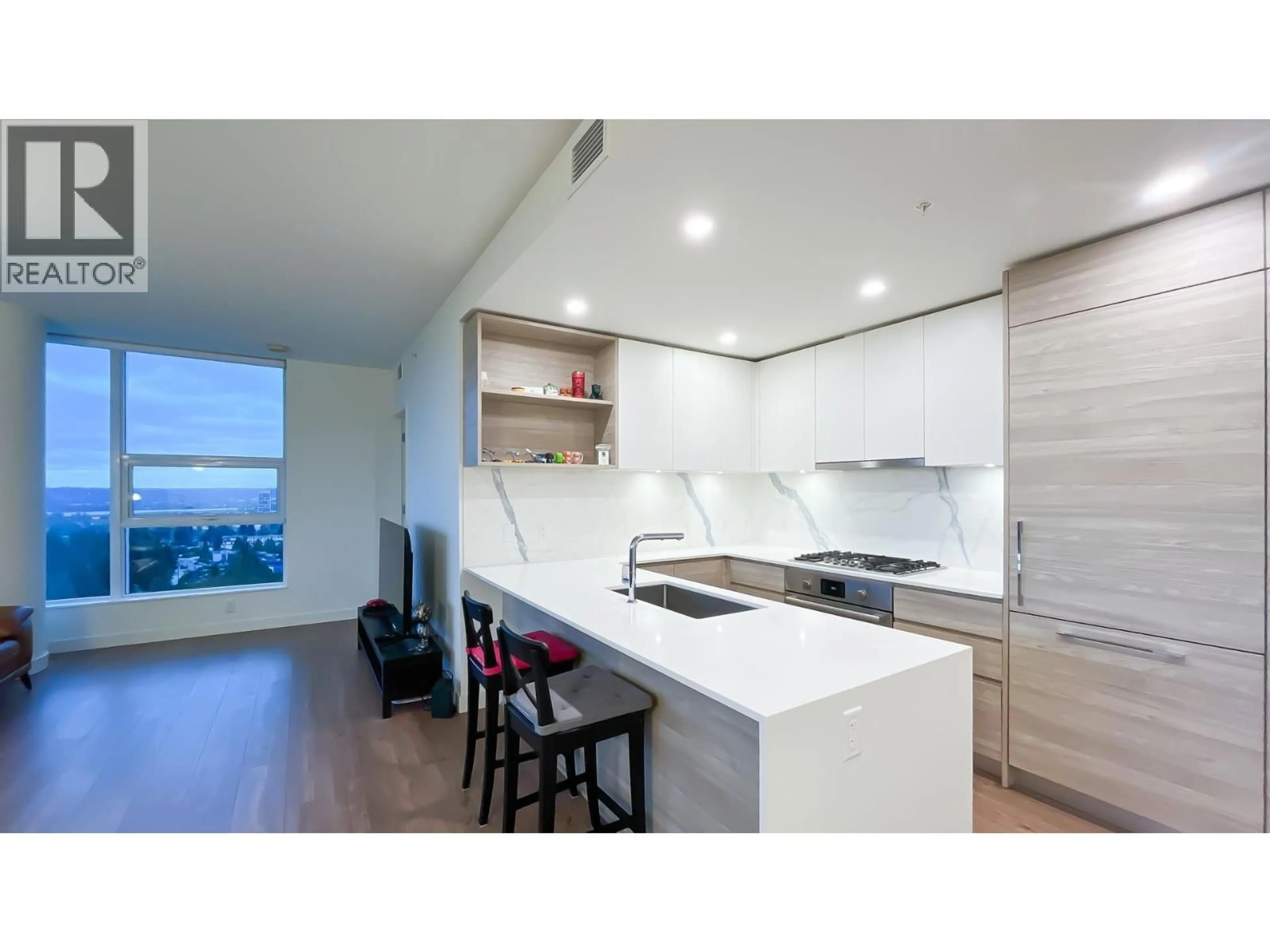 Open concept kitchen, wood/laminate floor for 1704 - 595 AUSTIN AVENUE, Coquitlam British Columbia V3K0G7