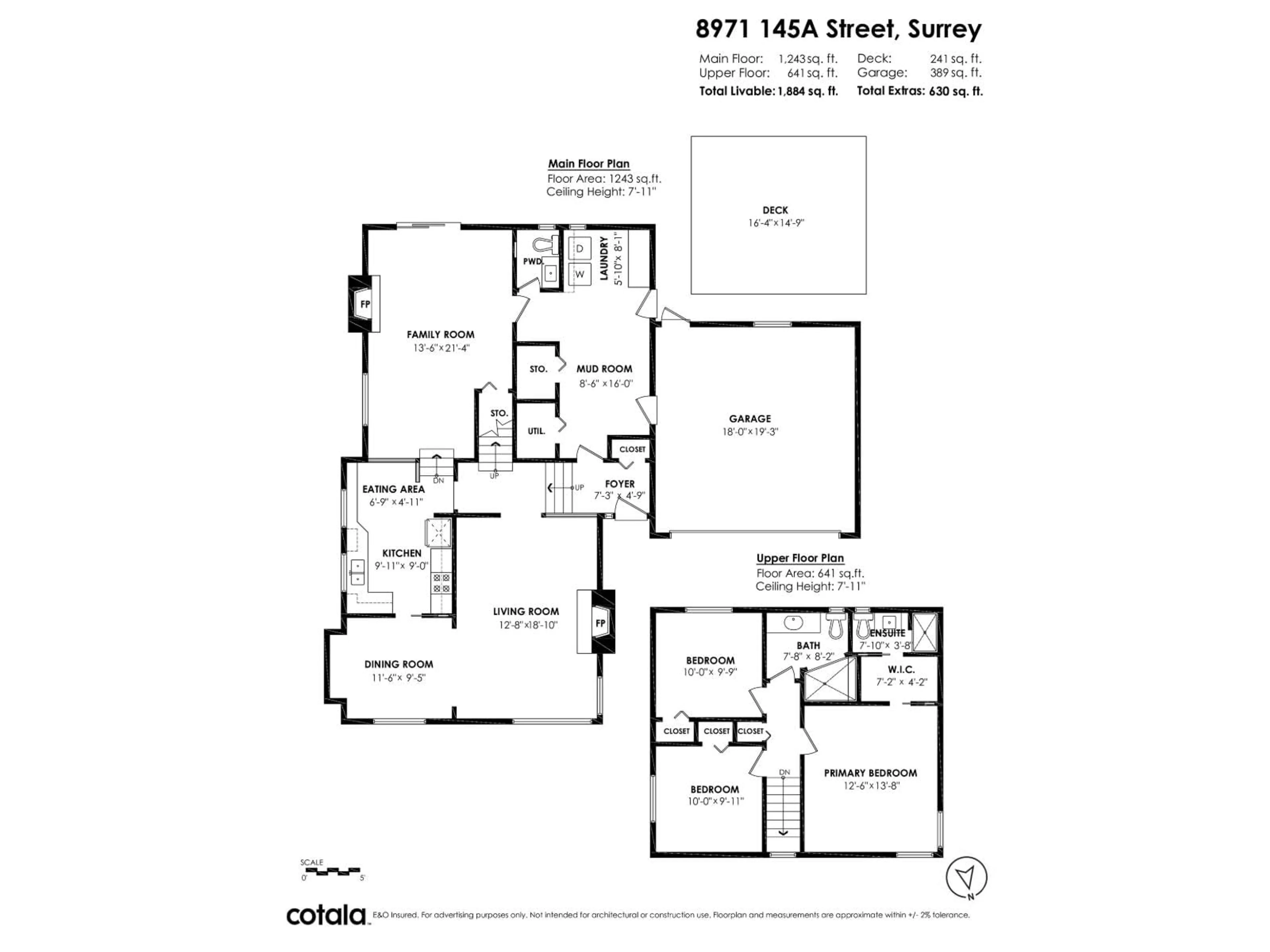Floor plan for 8971 145A, Surrey British Columbia V3R7J7