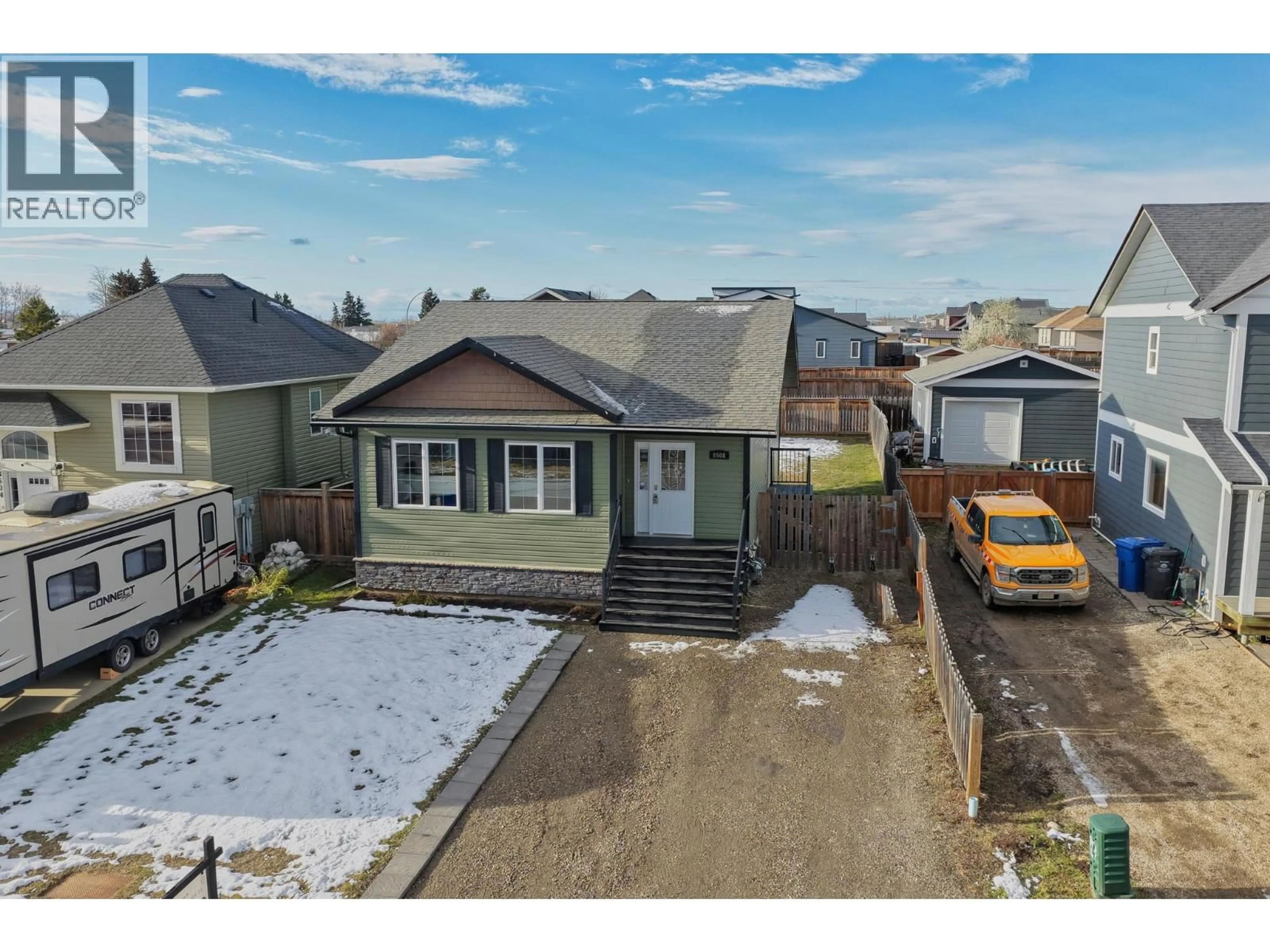 A pic from outside/outdoor area/front of a property/back of a property/a pic from drone, street for 8508 82 STREET, Fort St. John British Columbia V1J0H1