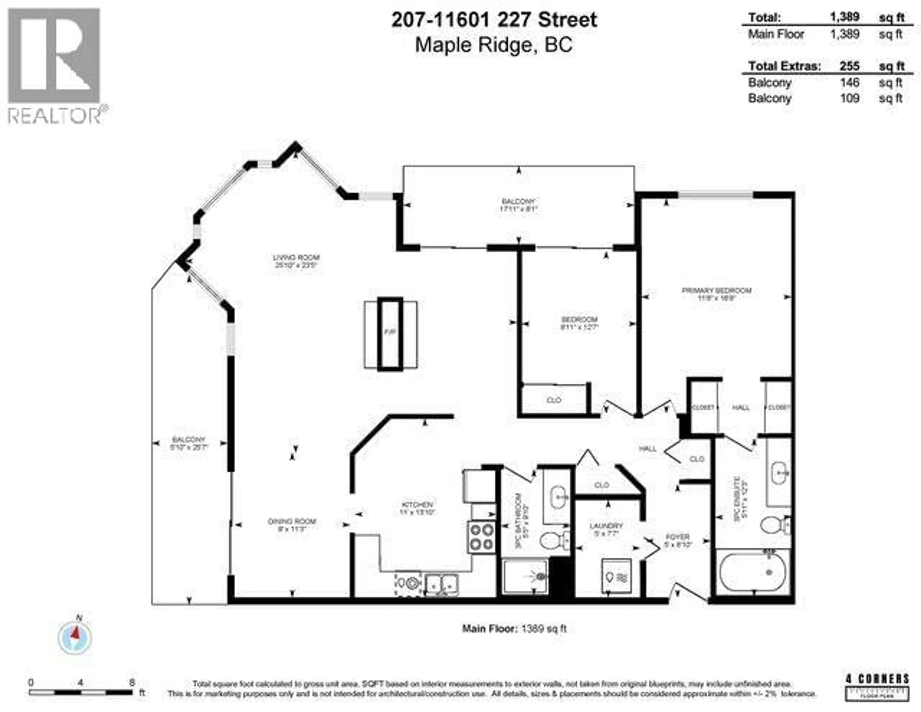Floor plan for 207 - 11601 227 STREET, Maple Ridge British Columbia V2X0J7