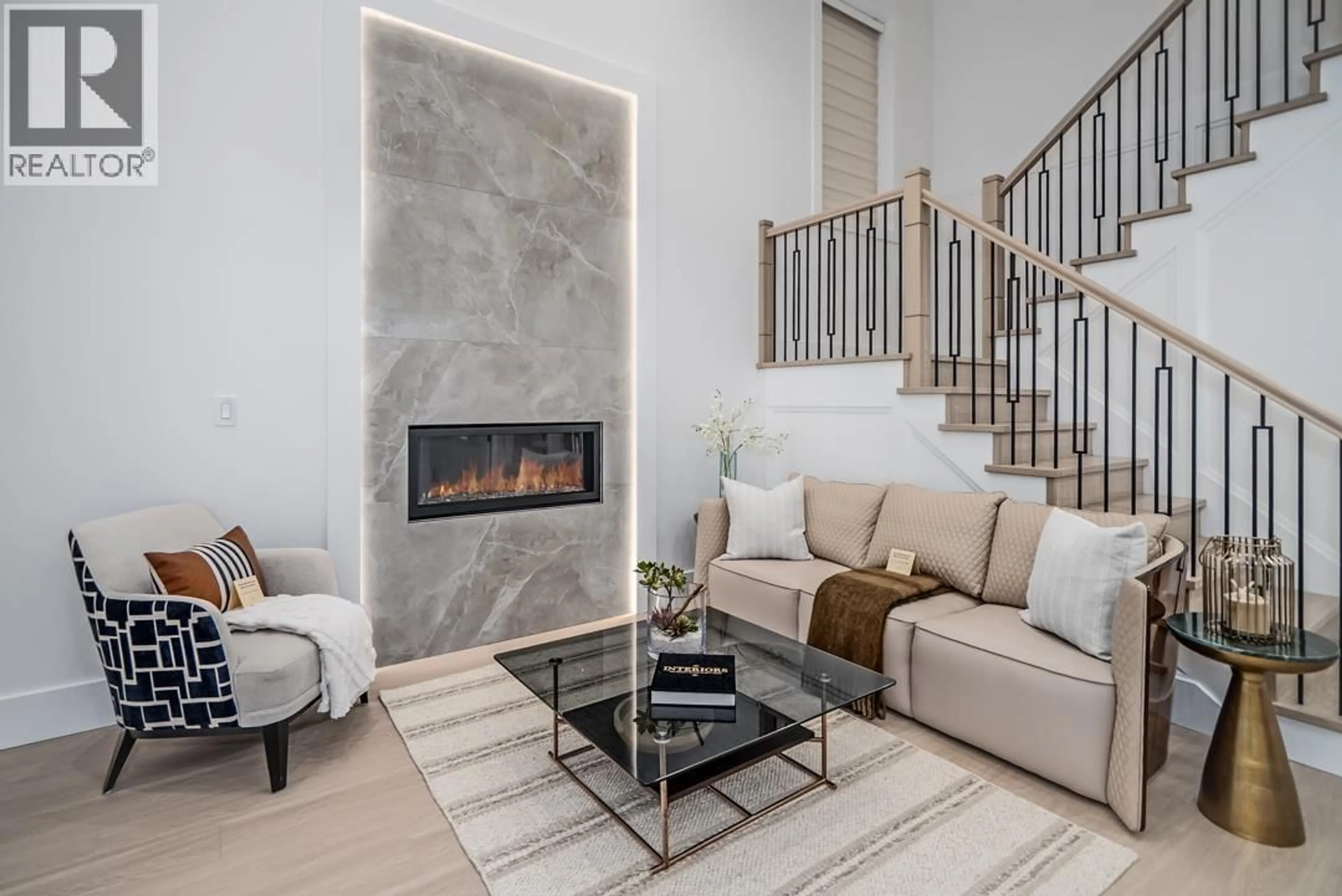 Living room with furniture, ceramic/tile floor for 3608 PLEASANT STREET, Richmond British Columbia V7E2P8