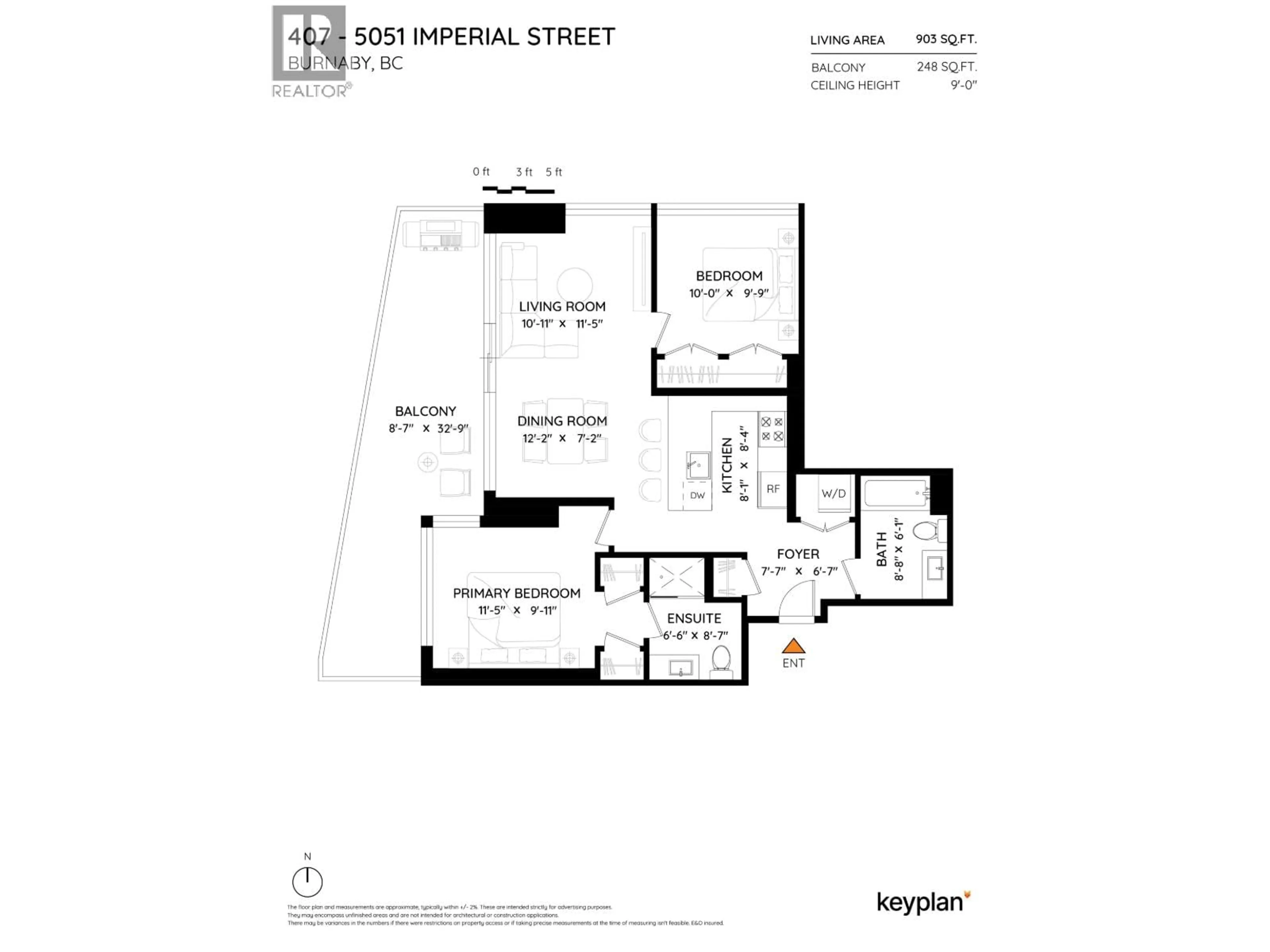 Floor plan for 407 - 5051 IMPERIAL STREET, Burnaby British Columbia V5J0J3