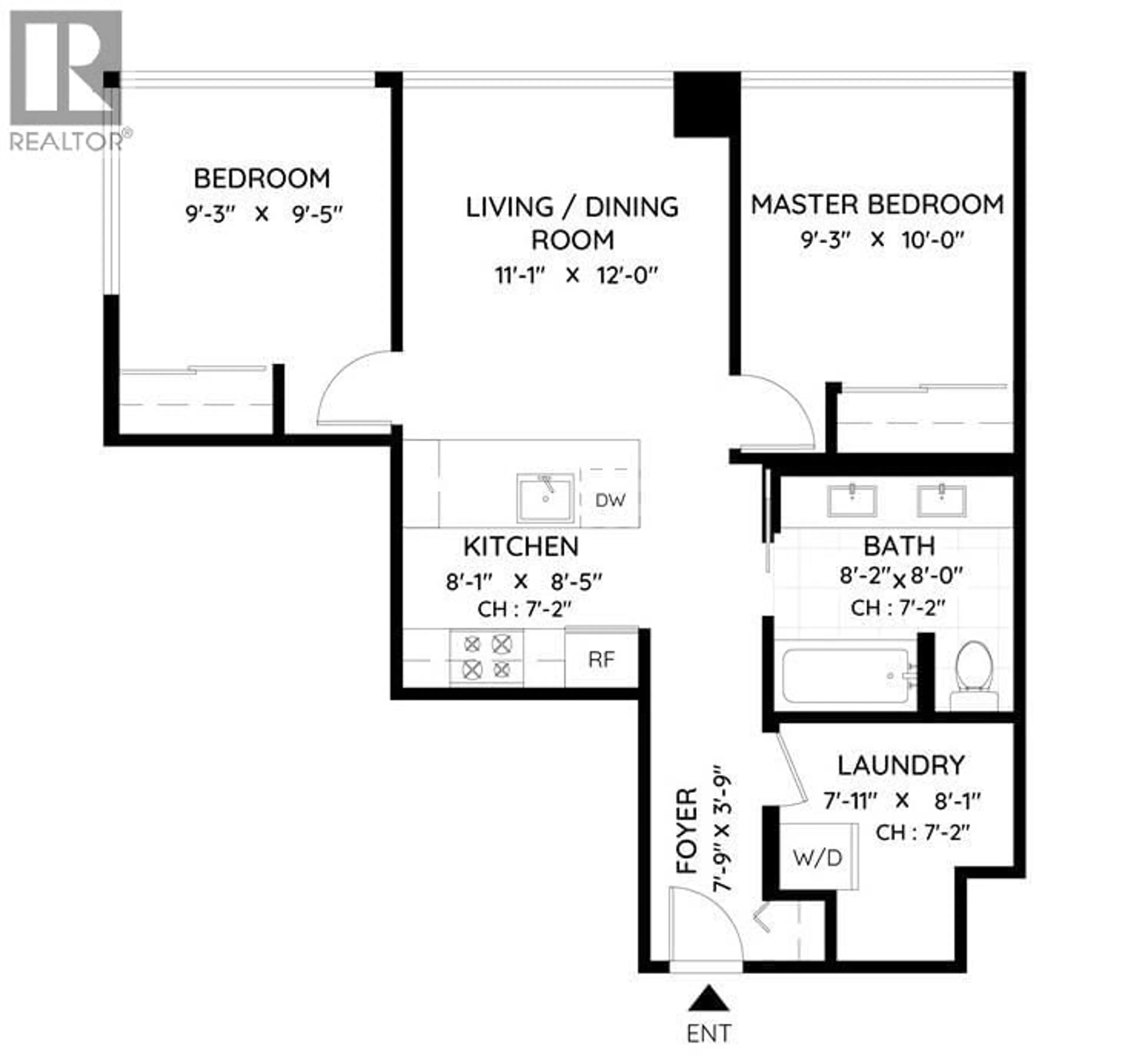 Floor plan for 607 - 1788 COLUMBIA STREET, Vancouver British Columbia V5Y0L7