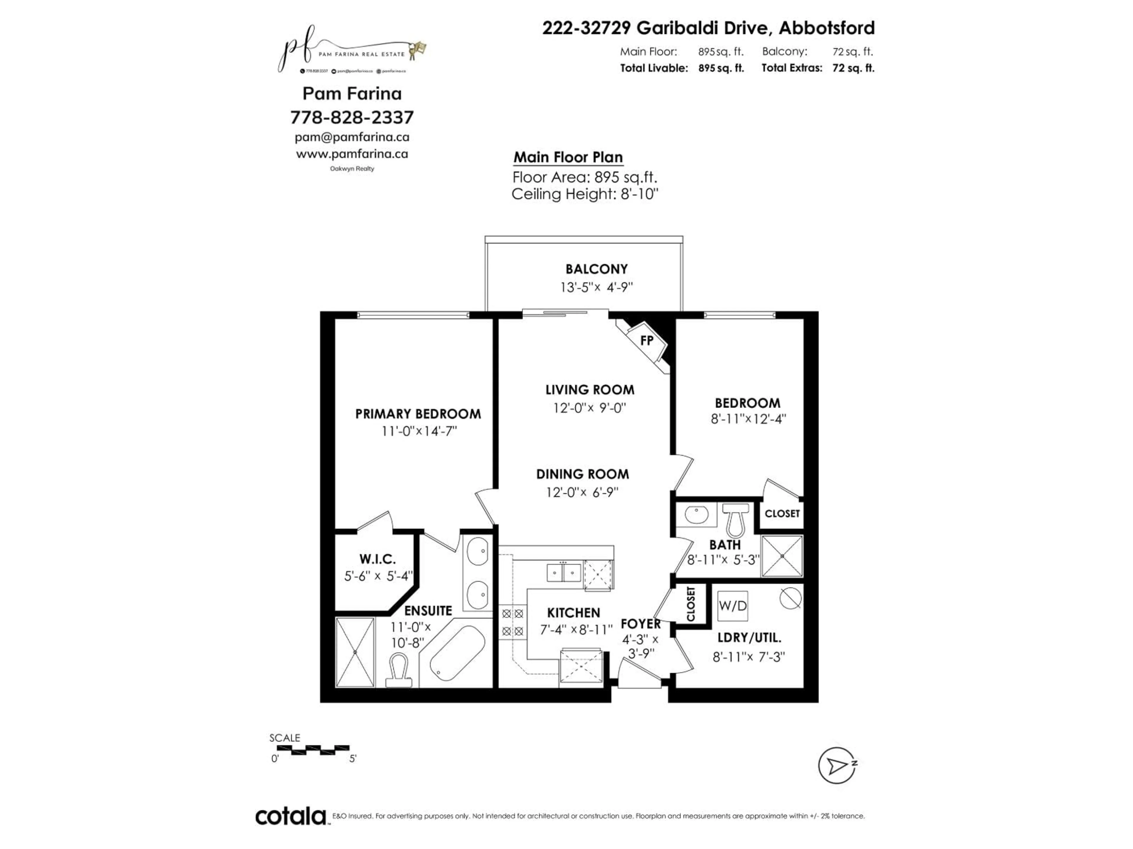 Floor plan for 222 - 32729 GARIBALDI DRIVE, Abbotsford British Columbia V2T0A6