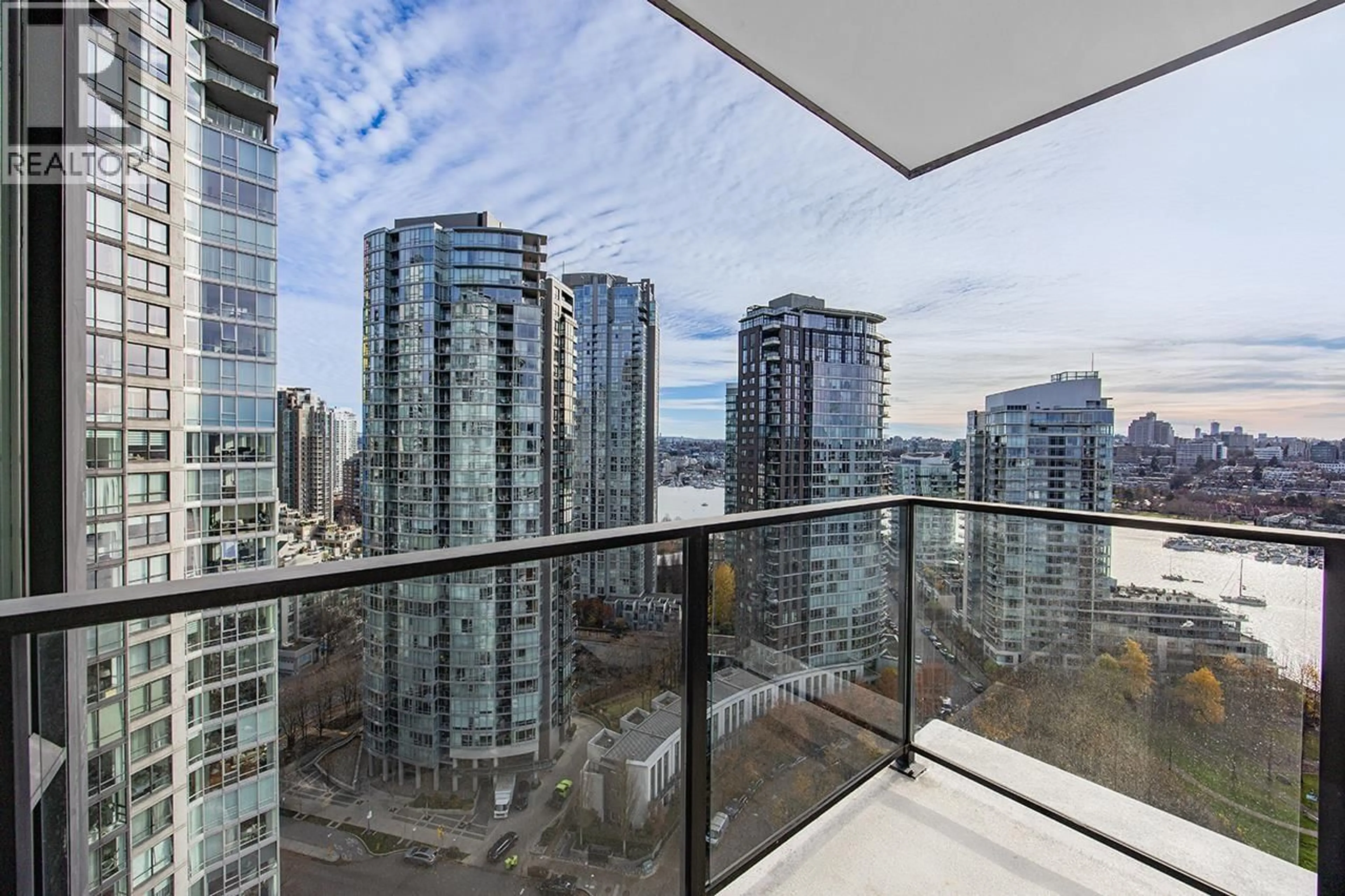 Balcony in the apartment, city buildings view from balcony for 2606 - 583 BEACH CRESCENT, Vancouver British Columbia V6Z3E6
