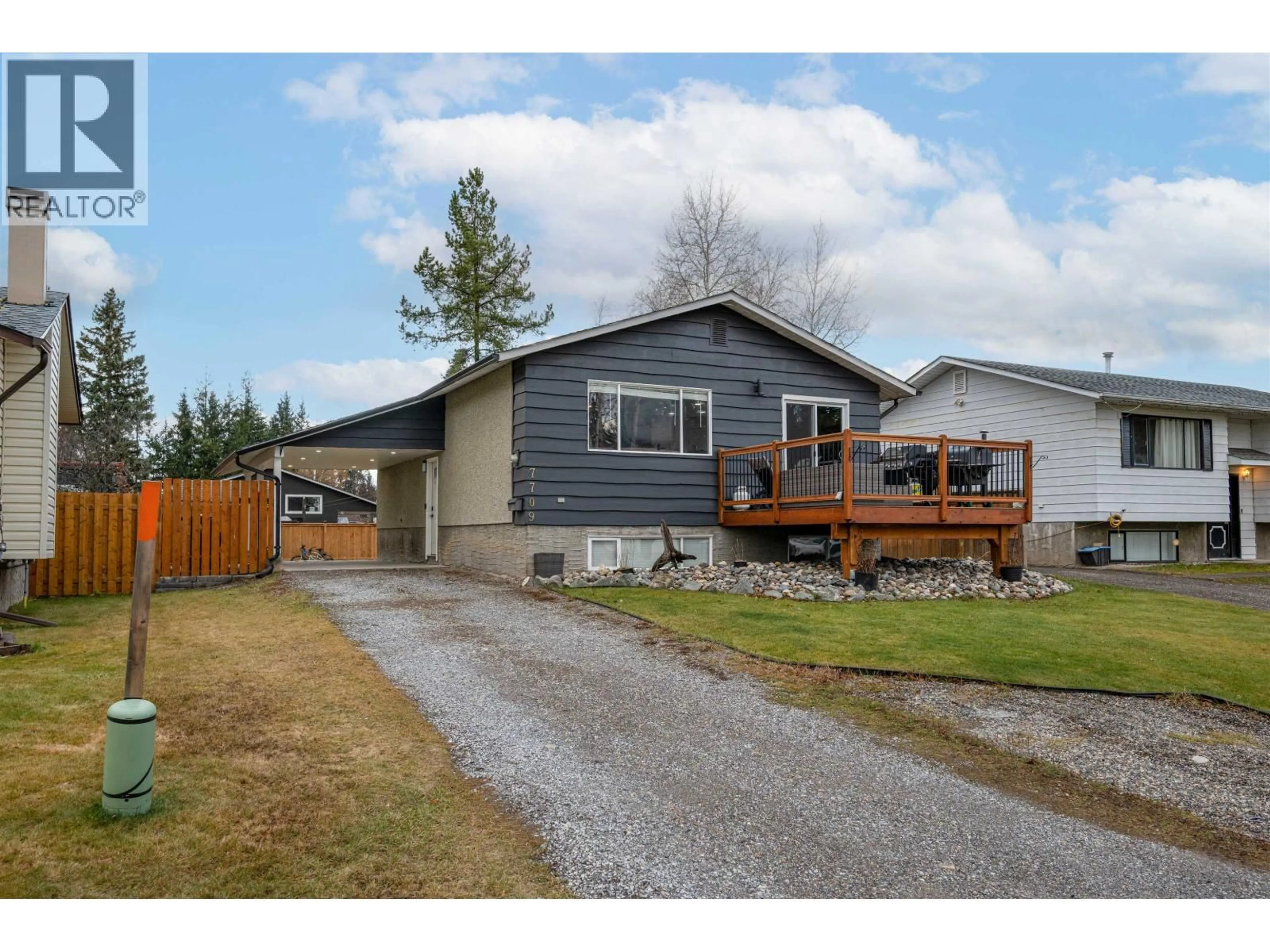 Home with vinyl exterior material, street for 7709 KINGSLEY CRESCENT, Prince George British Columbia V2N3M9
