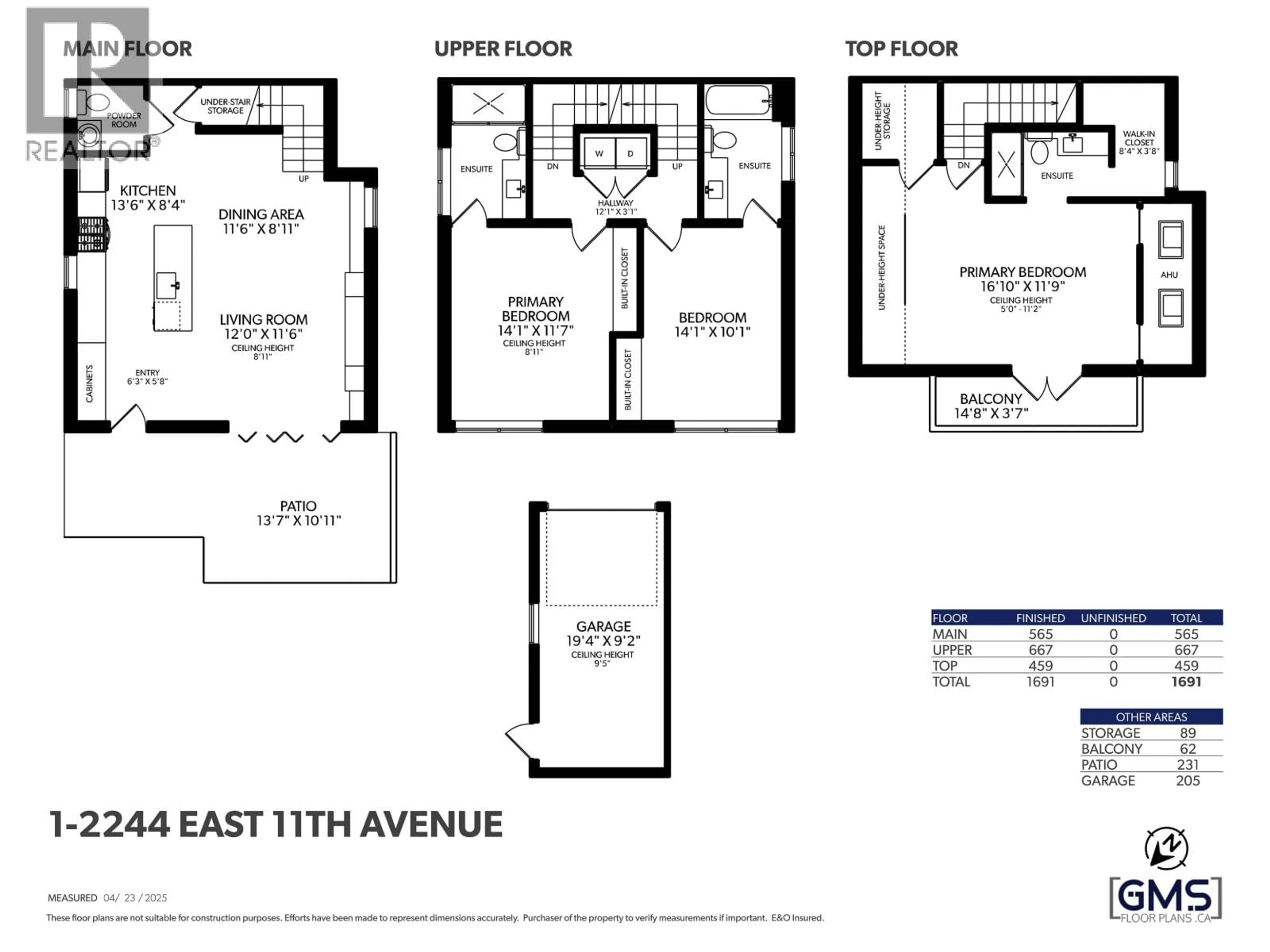 Floor plan for #1 - 2244 11TH AVENUE, Vancouver British Columbia V5N1Z6