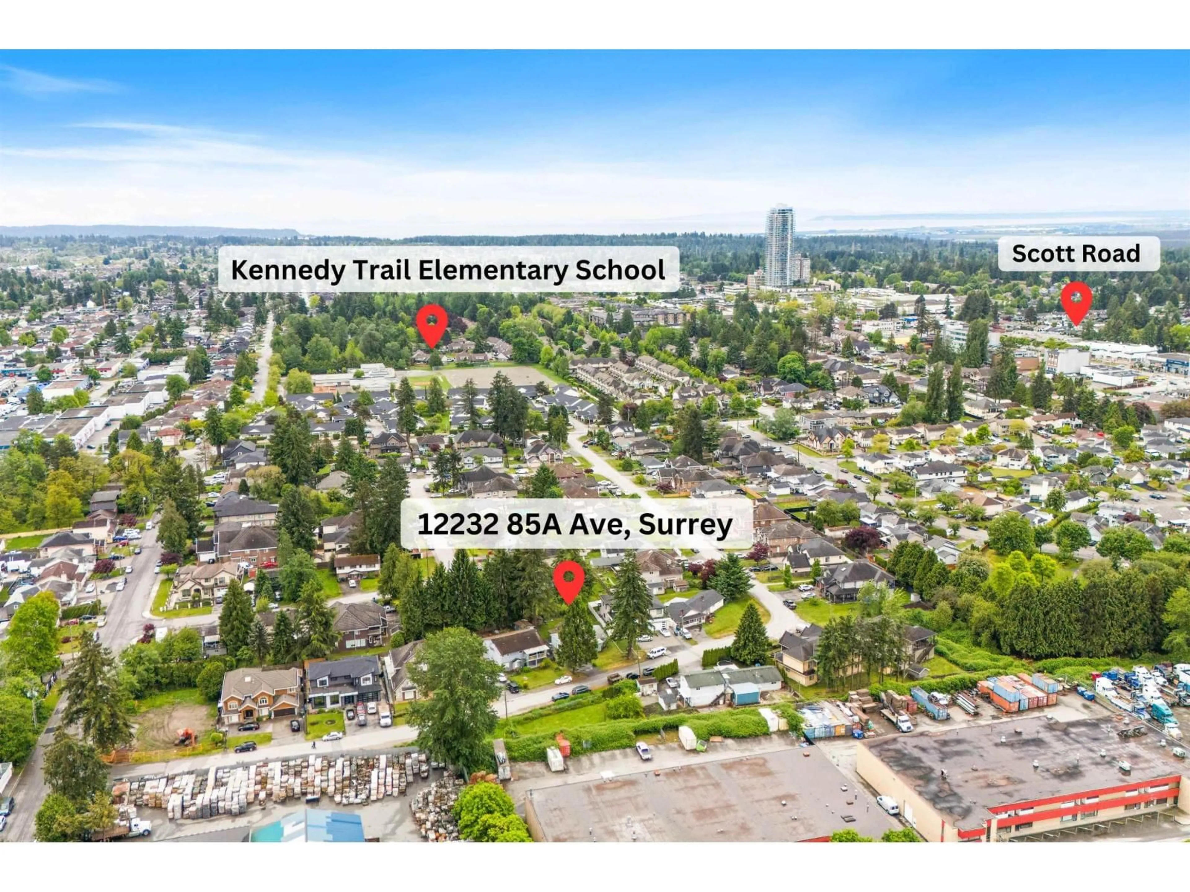 A pic from outside/outdoor area/front of a property/back of a property/a pic from drone, street for 12232 85A, Surrey British Columbia V3W3H6
