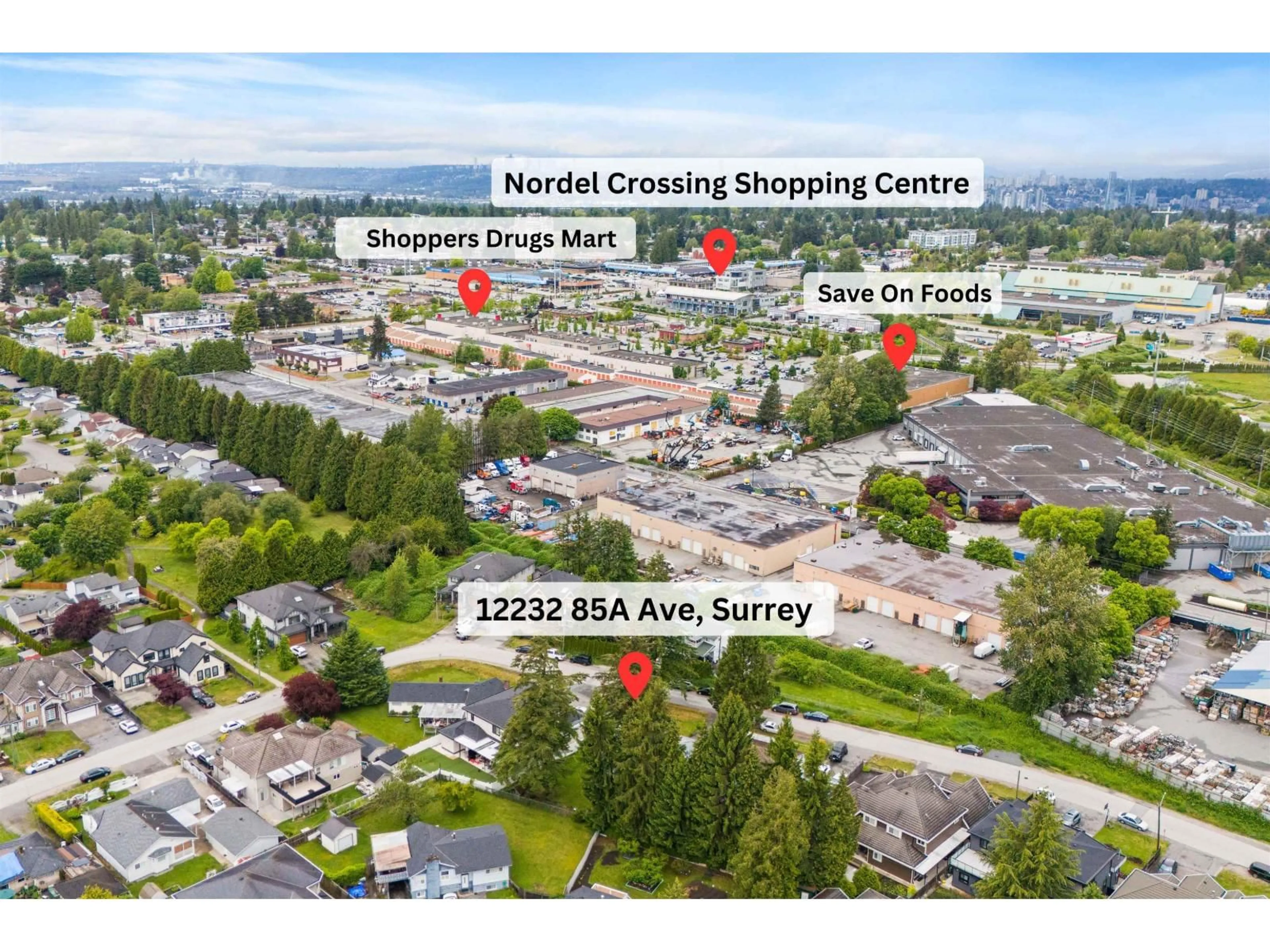 A pic from outside/outdoor area/front of a property/back of a property/a pic from drone, street for 12232 85A AVENUE, Surrey British Columbia V3W3H6