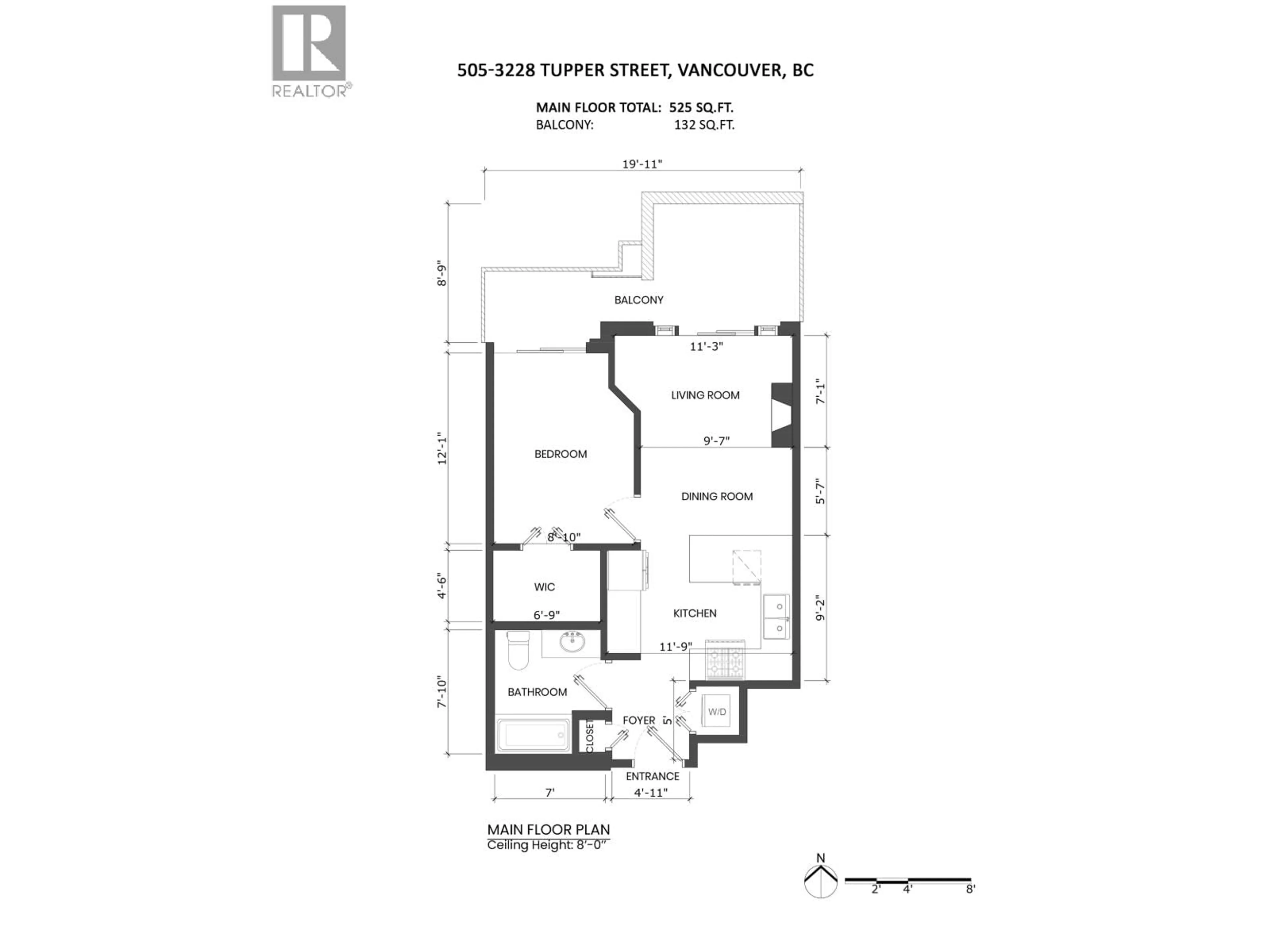 Floor plan for 505 - 3228 TUPPER STREET, Vancouver British Columbia V5Z4S7