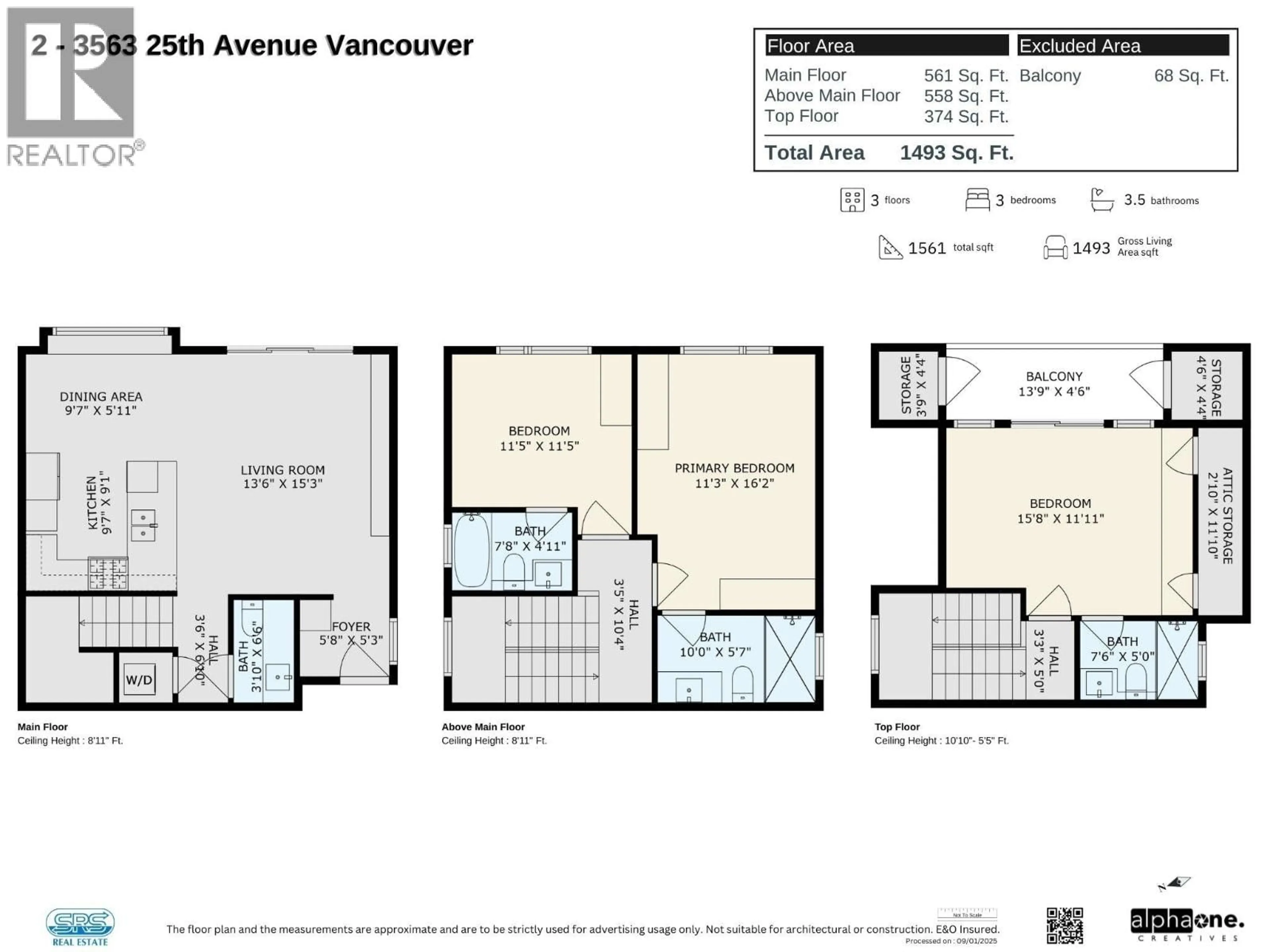 Floor plan for 2 - 3563 25TH AVENUE, Vancouver British Columbia V5R1K3