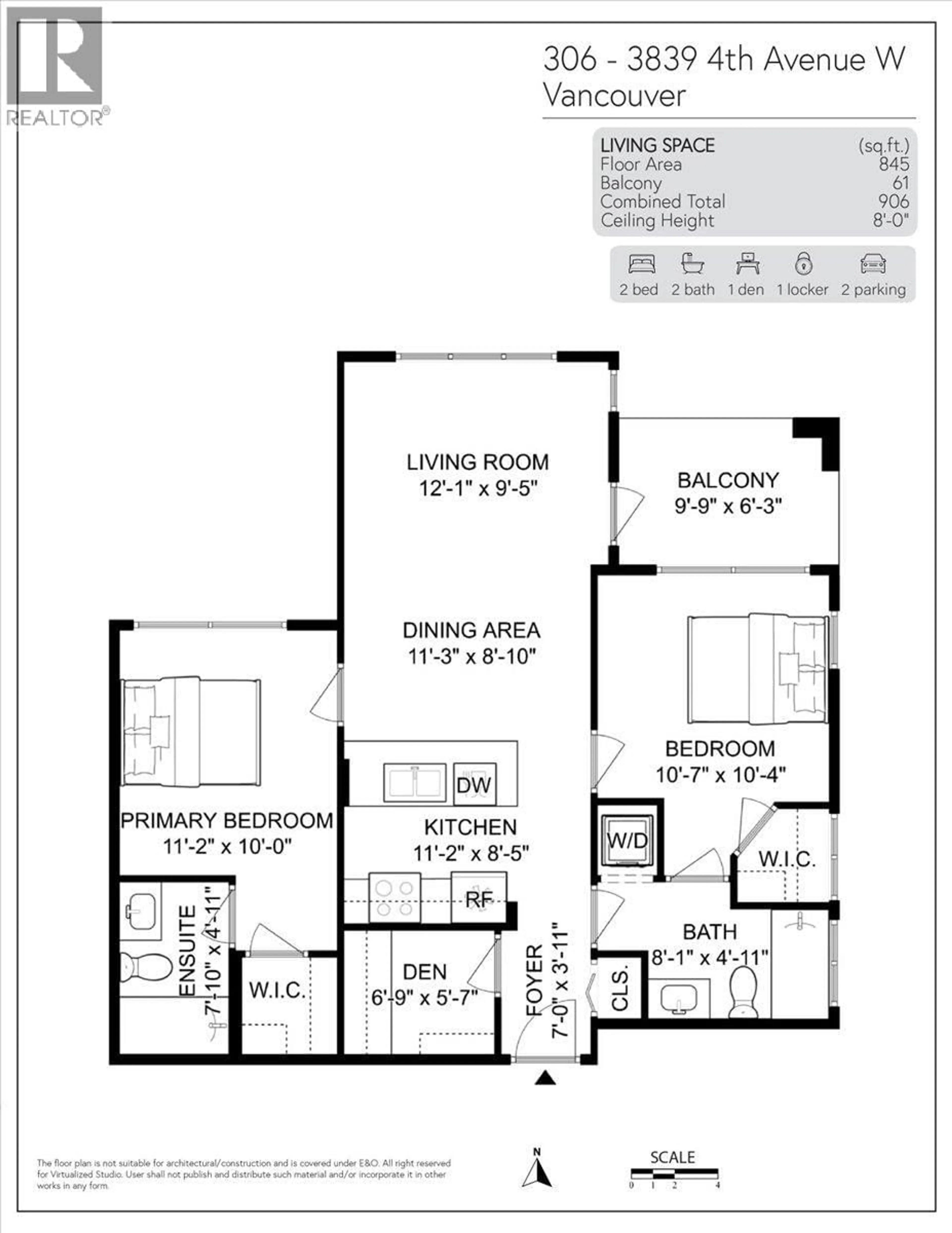 Floor plan for 306 - 3839 4TH AVENUE, Vancouver British Columbia V6R1P8