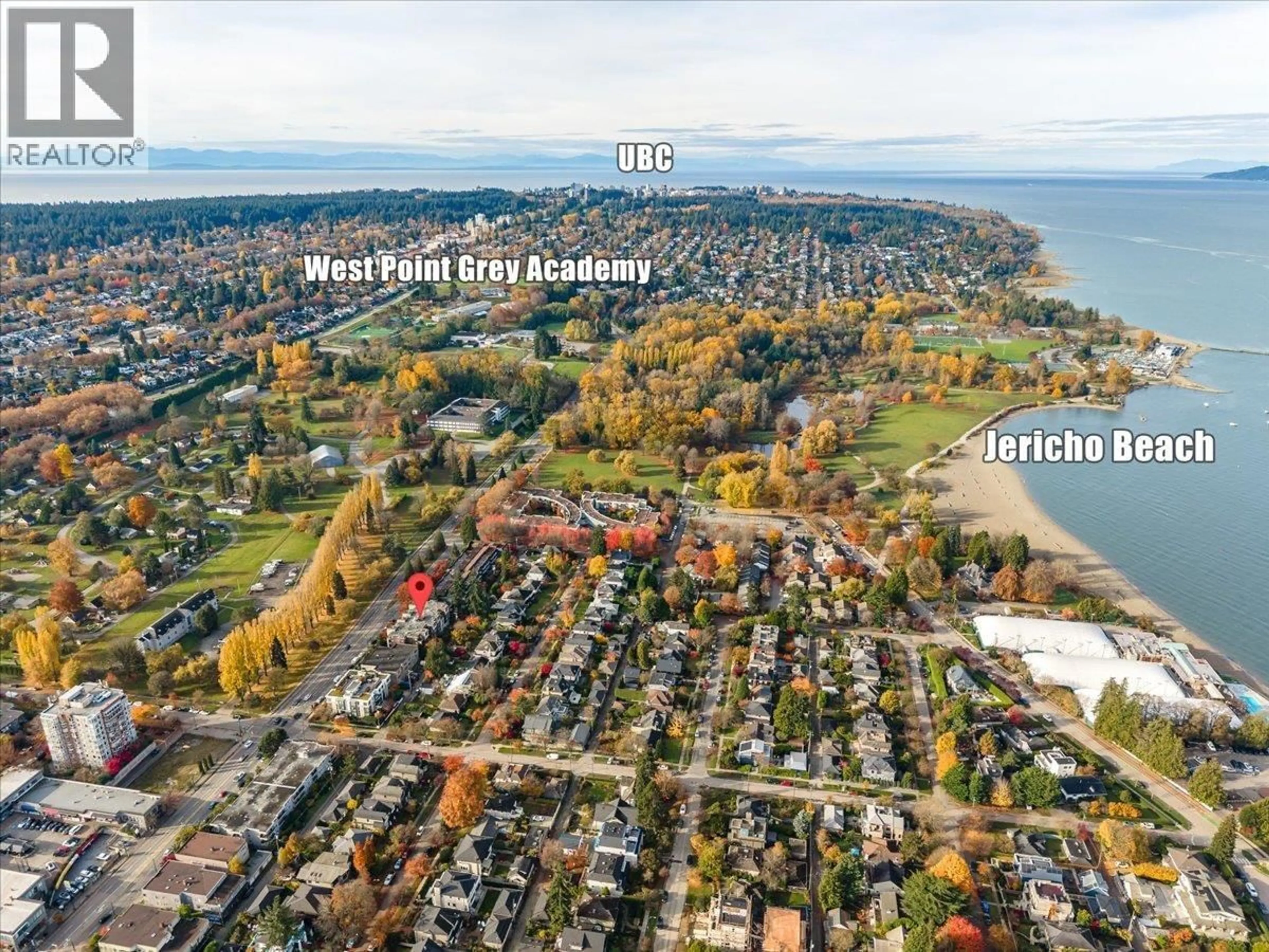 A pic from outside/outdoor area/front of a property/back of a property/a pic from drone, water/lake/river/ocean view for 306 - 3839 4TH AVENUE, Vancouver British Columbia V6R1P8