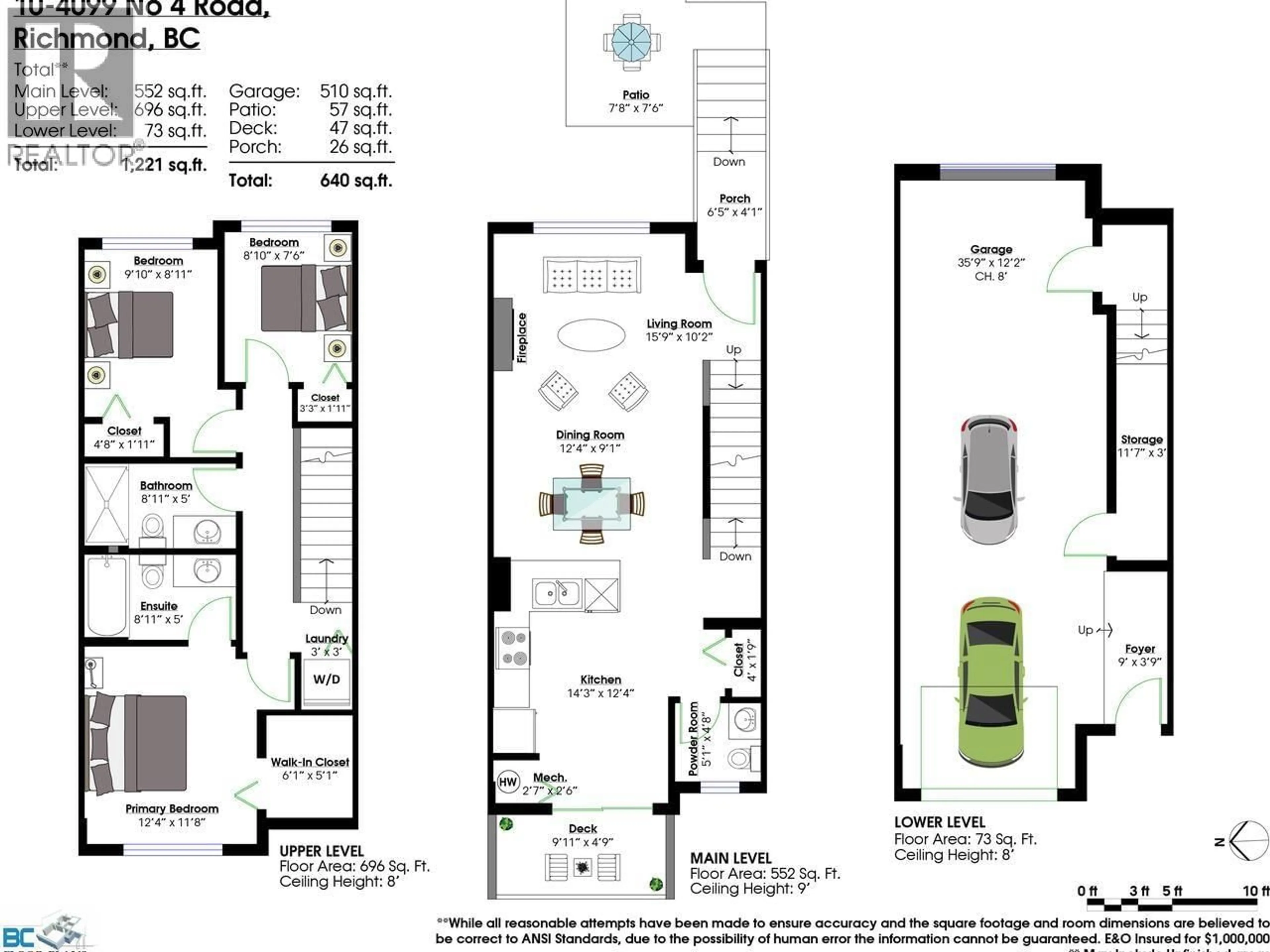 Floor plan for 10 - 4099 NO. 4 ROAD, Richmond British Columbia V6X2M2